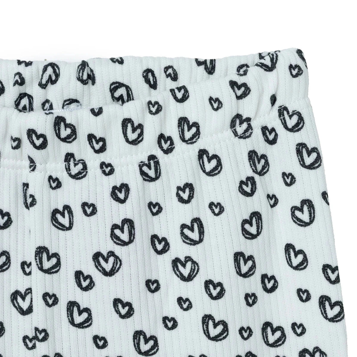 HelloBaby Heart Print Interlock Baby Leggings (1-3 Months to 12 Months) Ecru Printed - ebebek