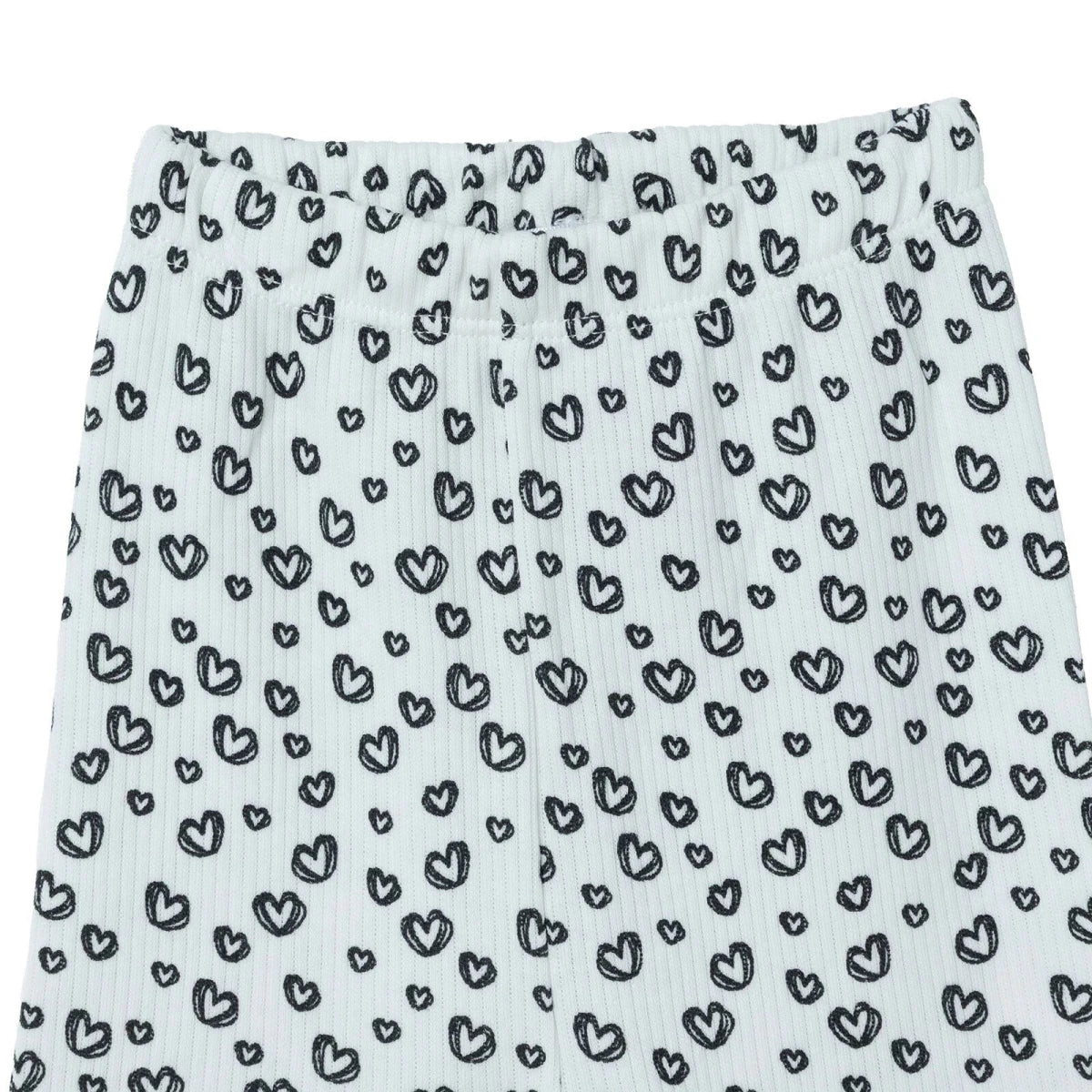 HelloBaby Heart Print Interlock Baby Leggings (1-3 Months to 12 Months) Ecru Printed - ebebek