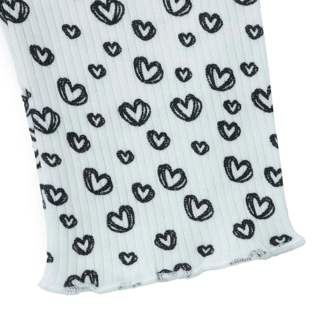 HelloBaby Heart Print Interlock Baby Leggings (1-3 Months to 12 Months) Ecru Printed - ebebek