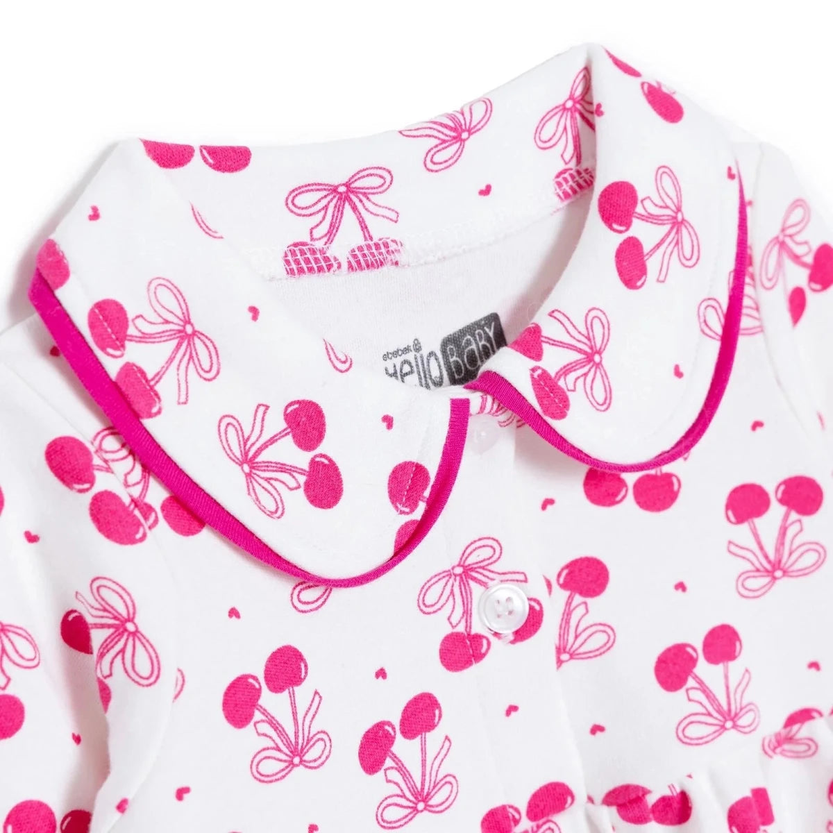 HelloBaby Peter Pan Collar Long Sleeve Baby Pyjama Set (3-6 Months to 2-3 Years) Ecru - ebebek