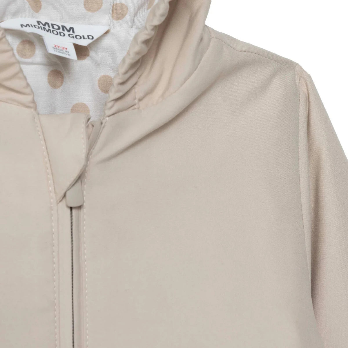 Midimod Hooded Lined Microfibre Baby Raincoat (9-12 Months to 4-5 Years) Beige - ebebek