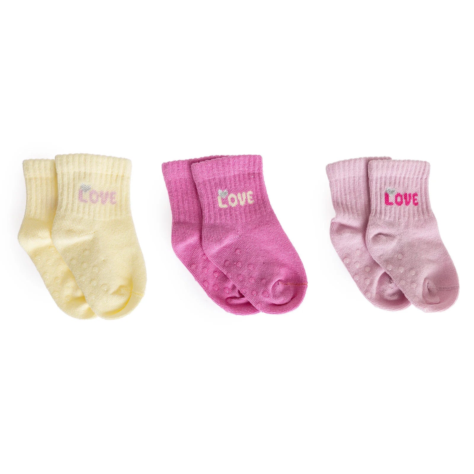 HelloBaby Baby Girl Non - Slip Pack of 3 Socks - Pink - ebebek - Black Friday