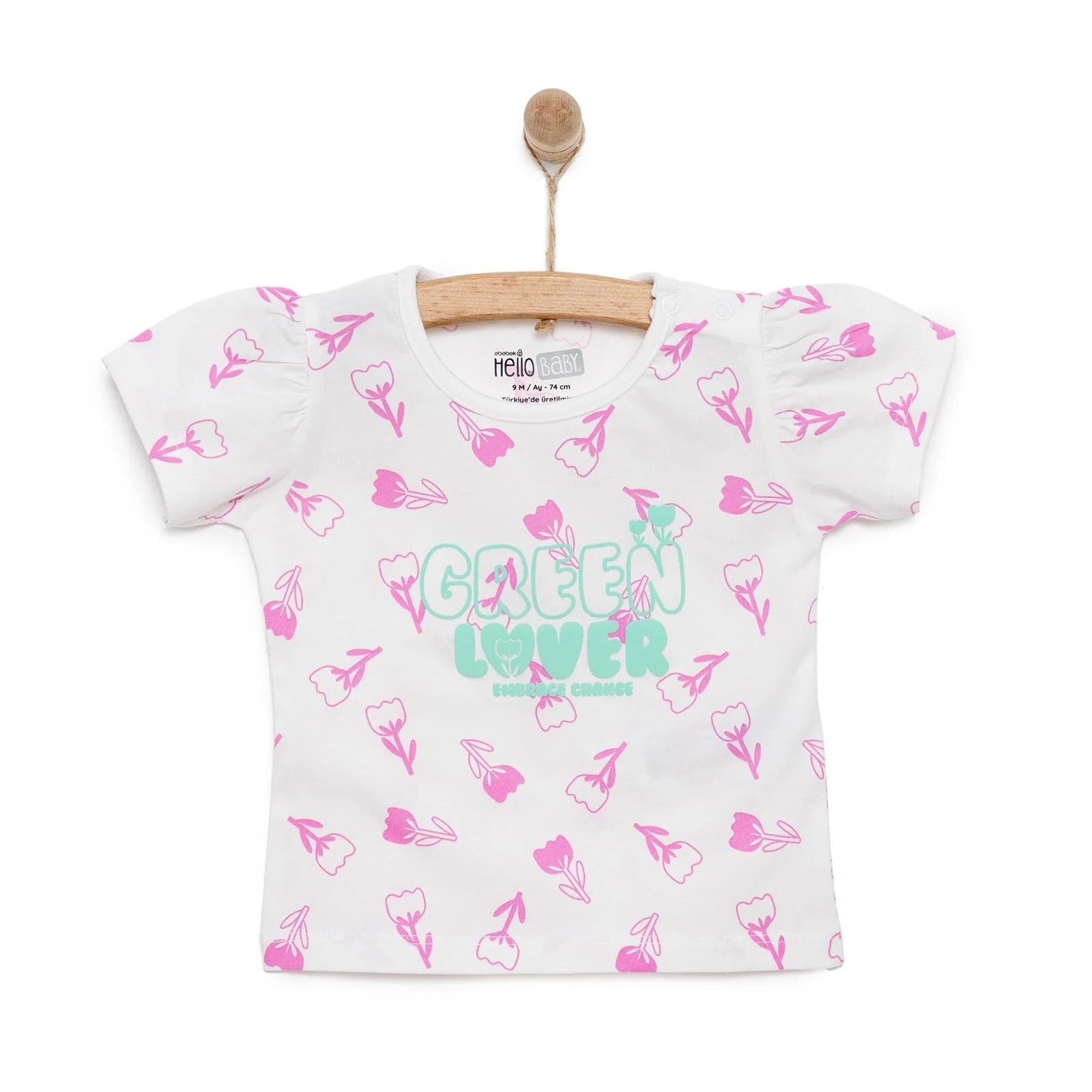 HelloBaby Basic Girl Tulips Patterned Tshirt - Ecru - ebebek - Black Friday