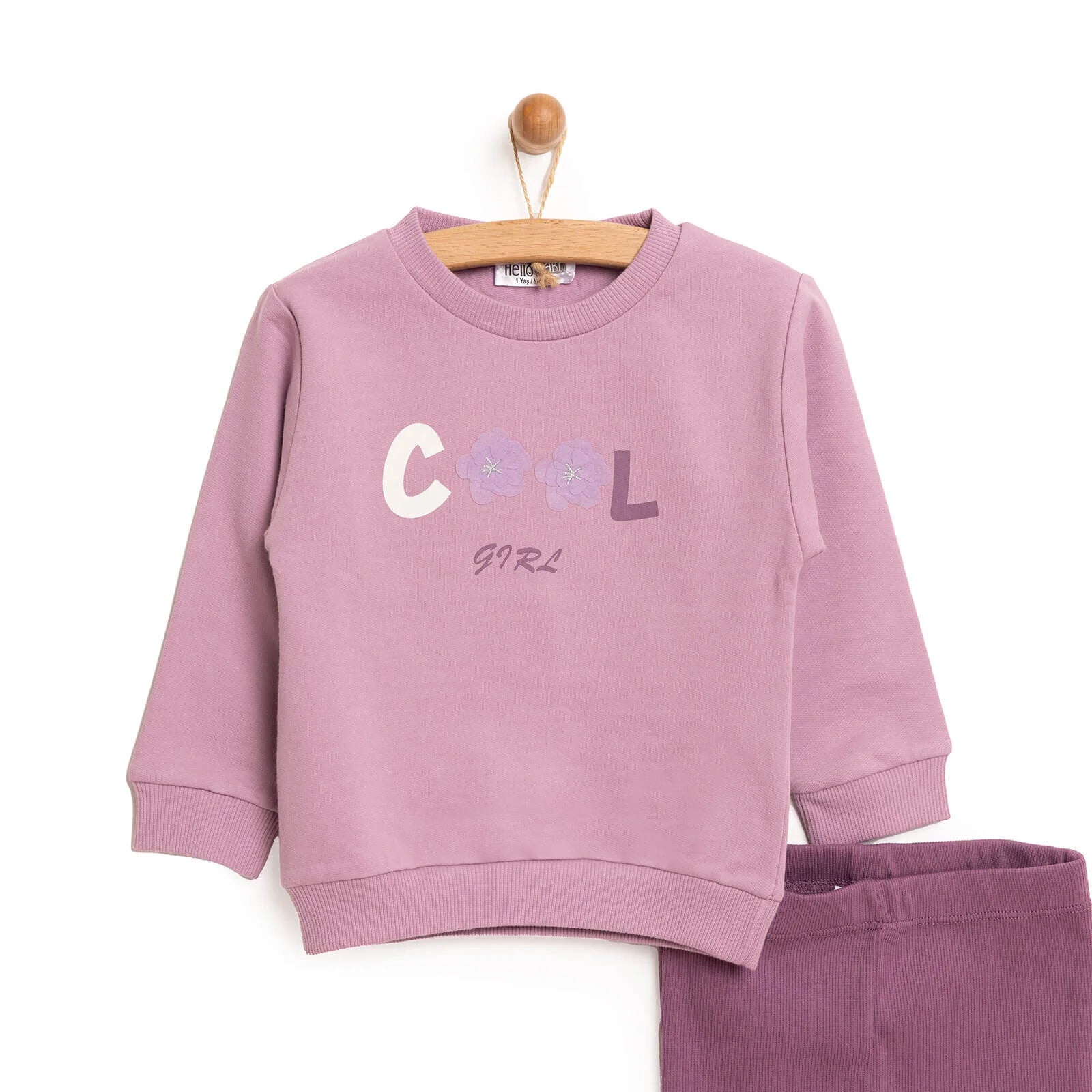 HelloBaby Baby Girl Sweatshirt Footless Bottom - Purple - ebebek - Black Friday