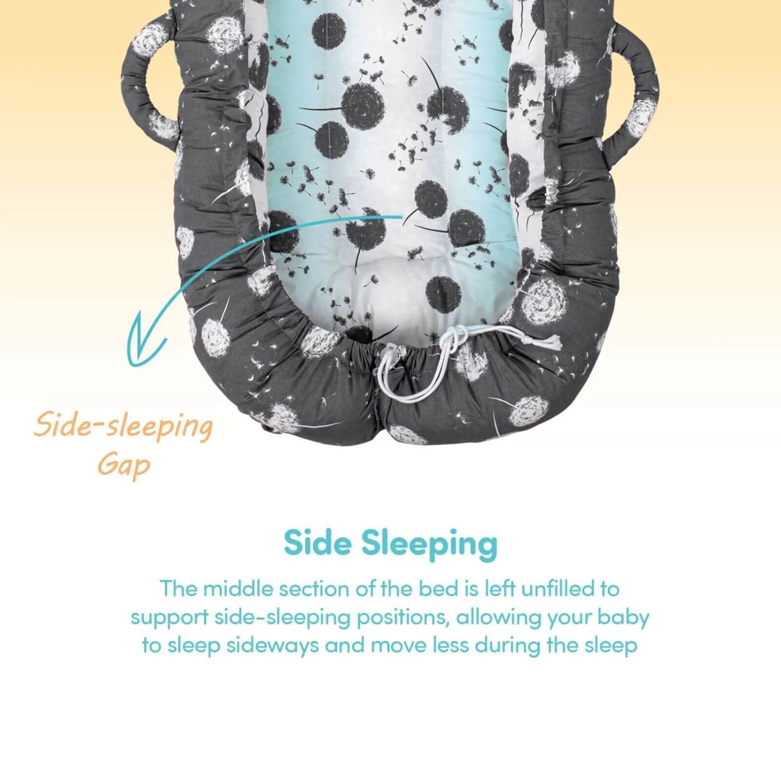 baby plus Mother Side Baby Reflux Bed - Dandelion - baby plus - ebebek