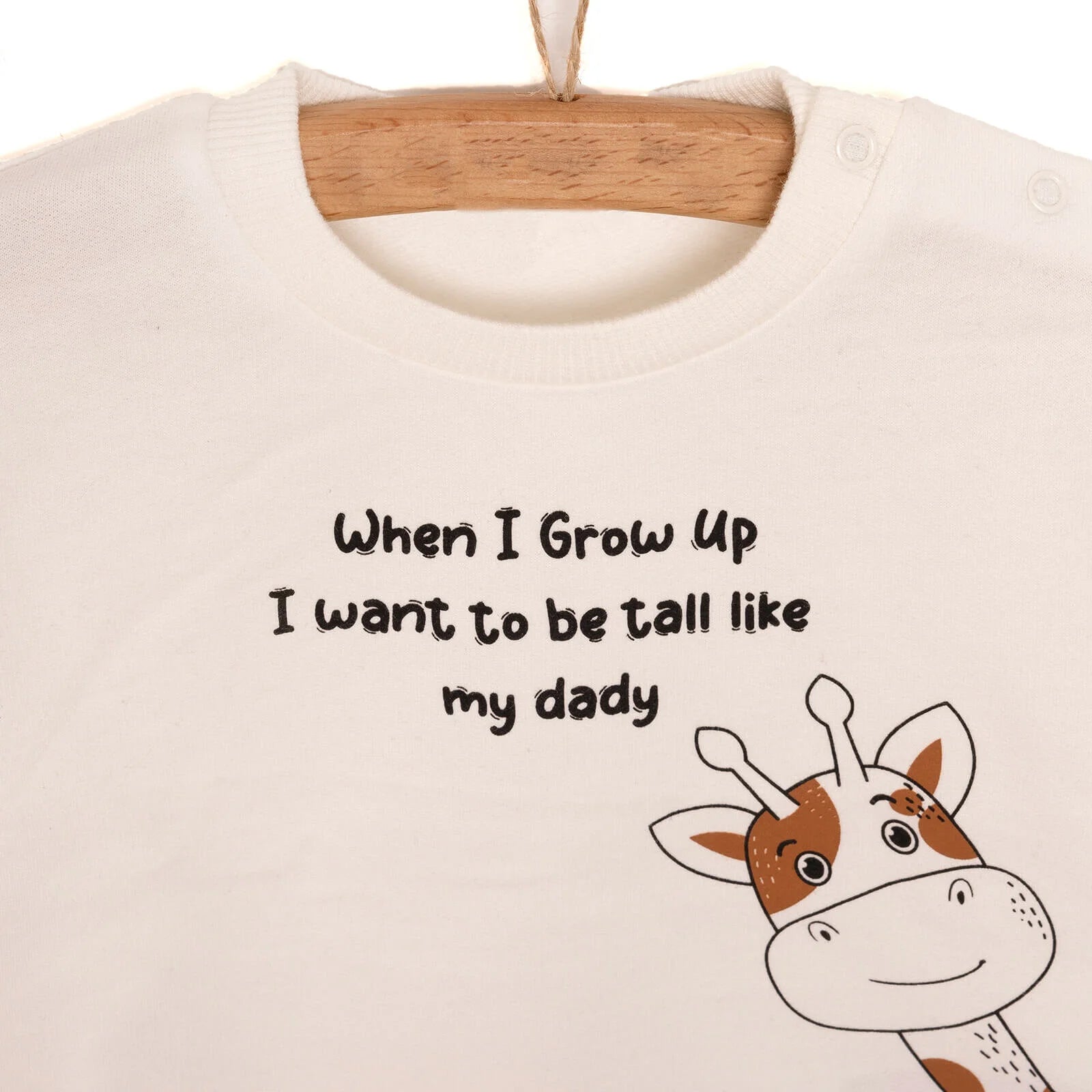 HelloBaby Baby Boy Basic Giraffe Printed Sweatshirt - Ecru - ebebek - Black Friday