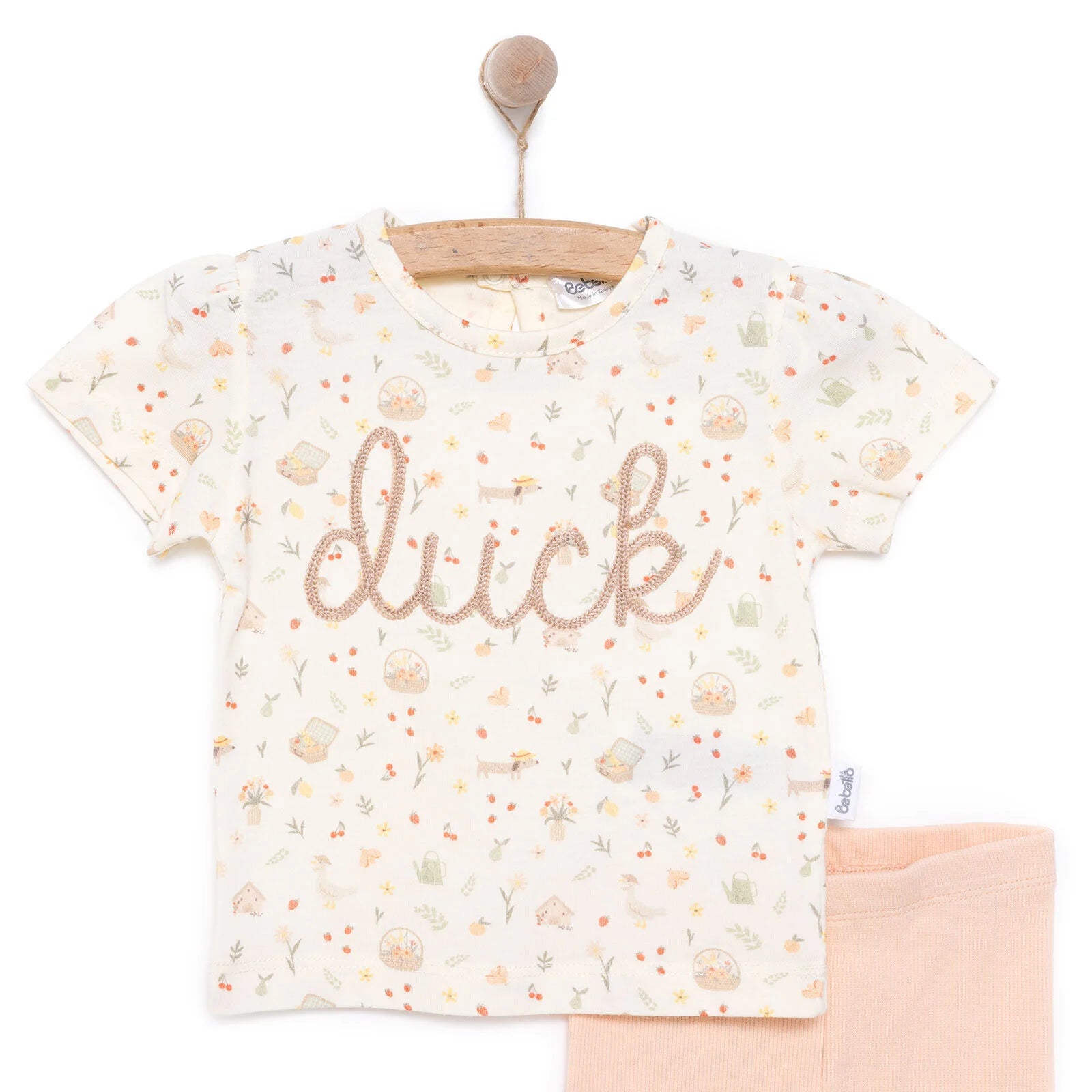 Bebetto Cute Duck Girl Tshirt - Bottom - Salmon - ebebek - Black Friday