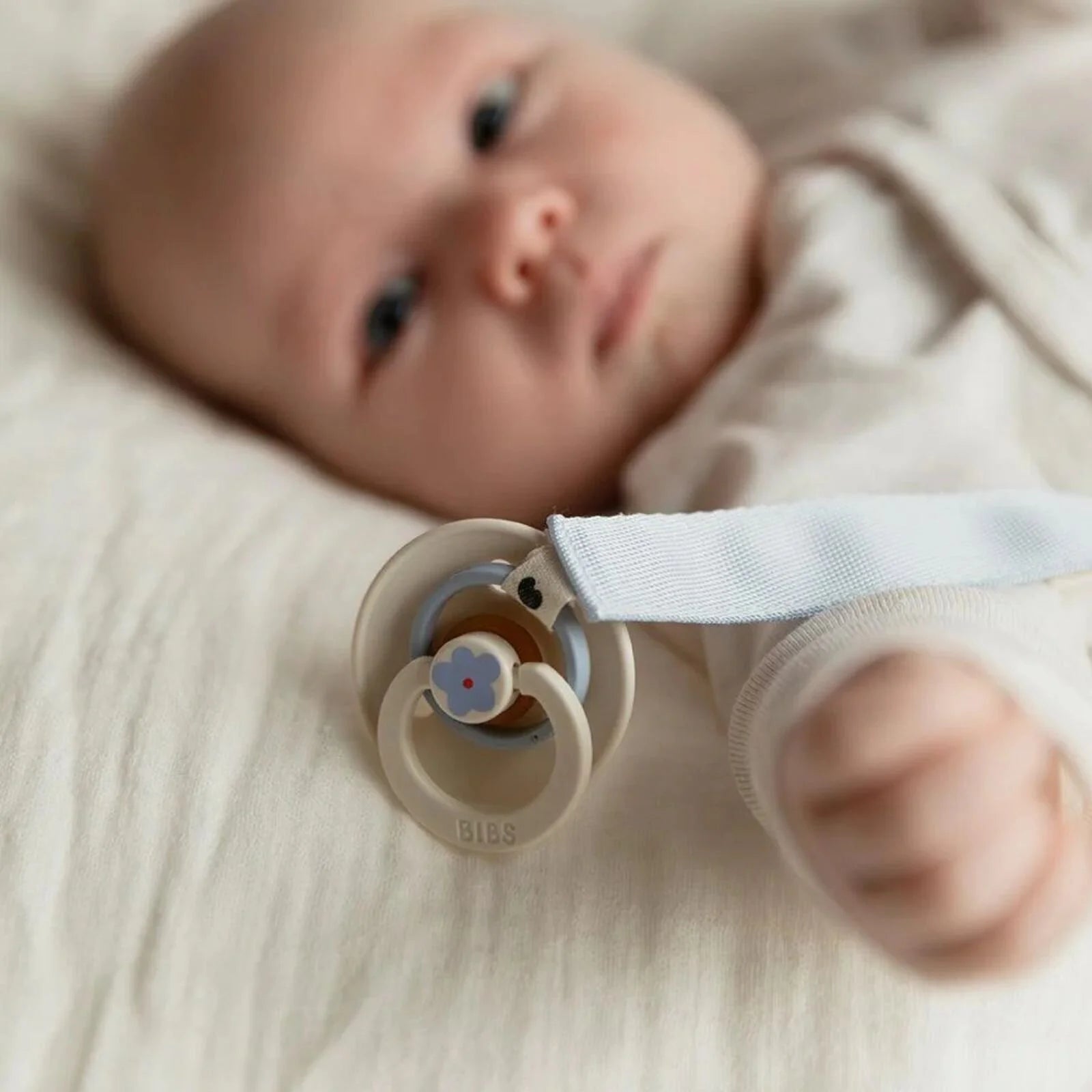 BIBS Soother Clip Ribbon - Dusty Blue - ebebek - Black Friday