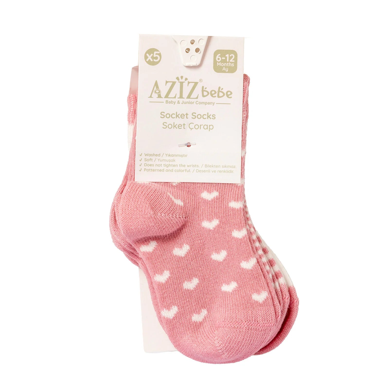 Aziz Bebe Baby Girl Pack of 3 Socks - Pink - ebebek - Black Friday