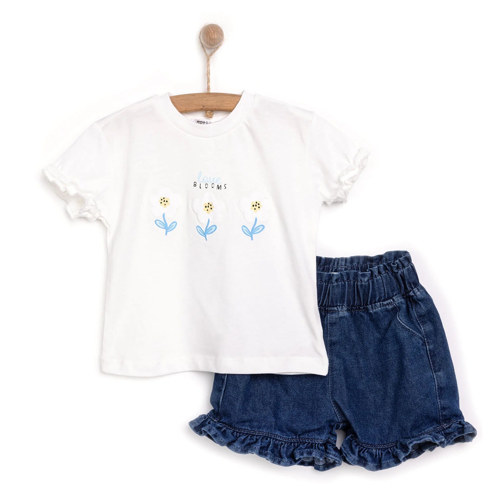 HelloBaby Daisy Girl Tshirt - Short - Ecru - ebebek - Black Friday