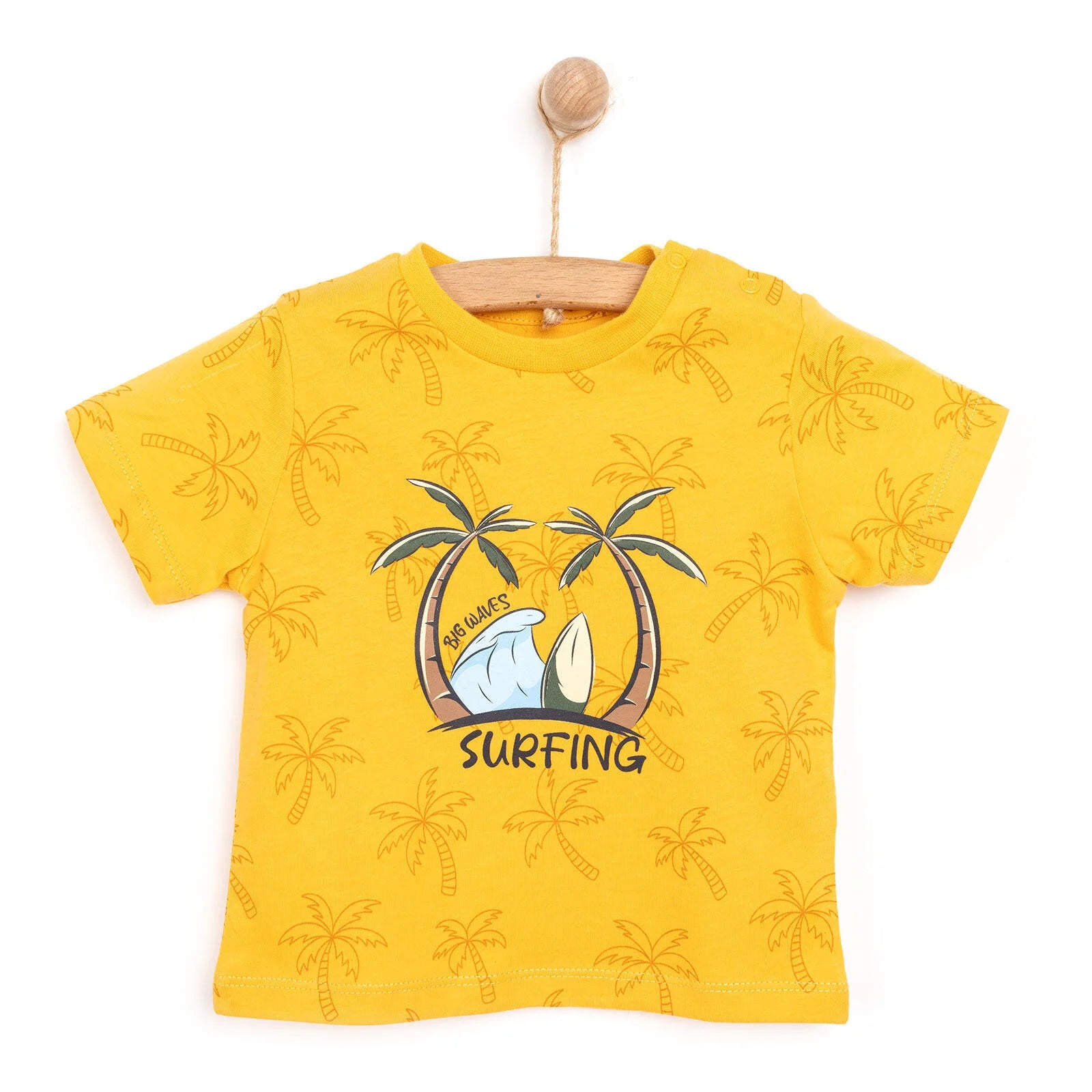 HelloBaby Basic Boy Surfing Printed T-shirt - Yellow - ebebek - Black Friday