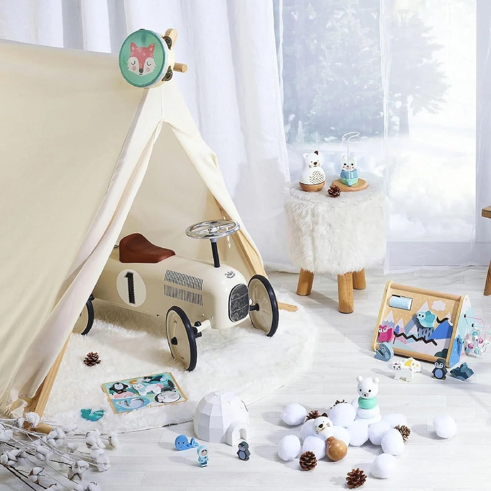 Vilac Ride On Metal Car Toy - Off White - ebebek - Black Friday