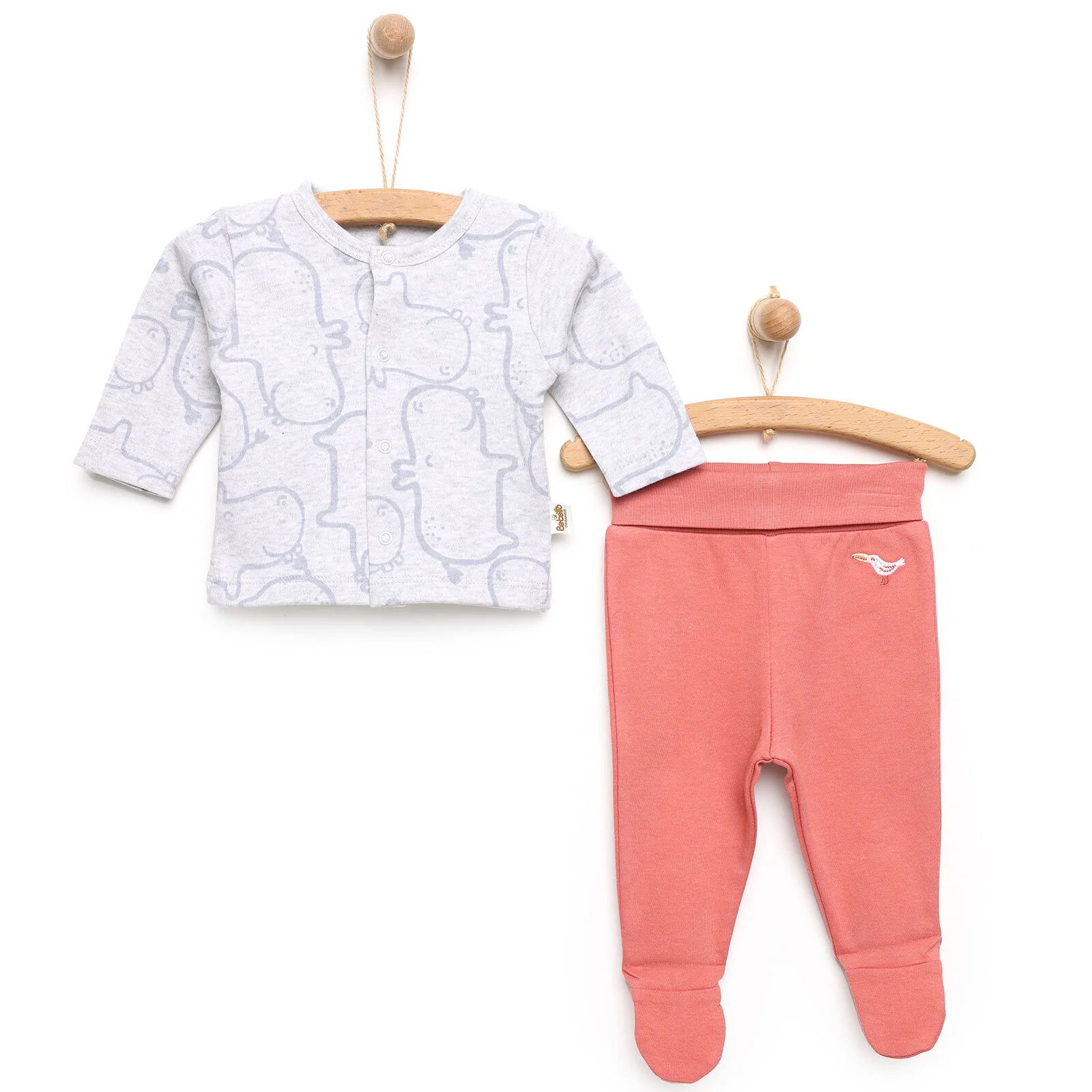 Bebetto Sweatshirt Footed Bottom - Coral - ebebek - Black Friday