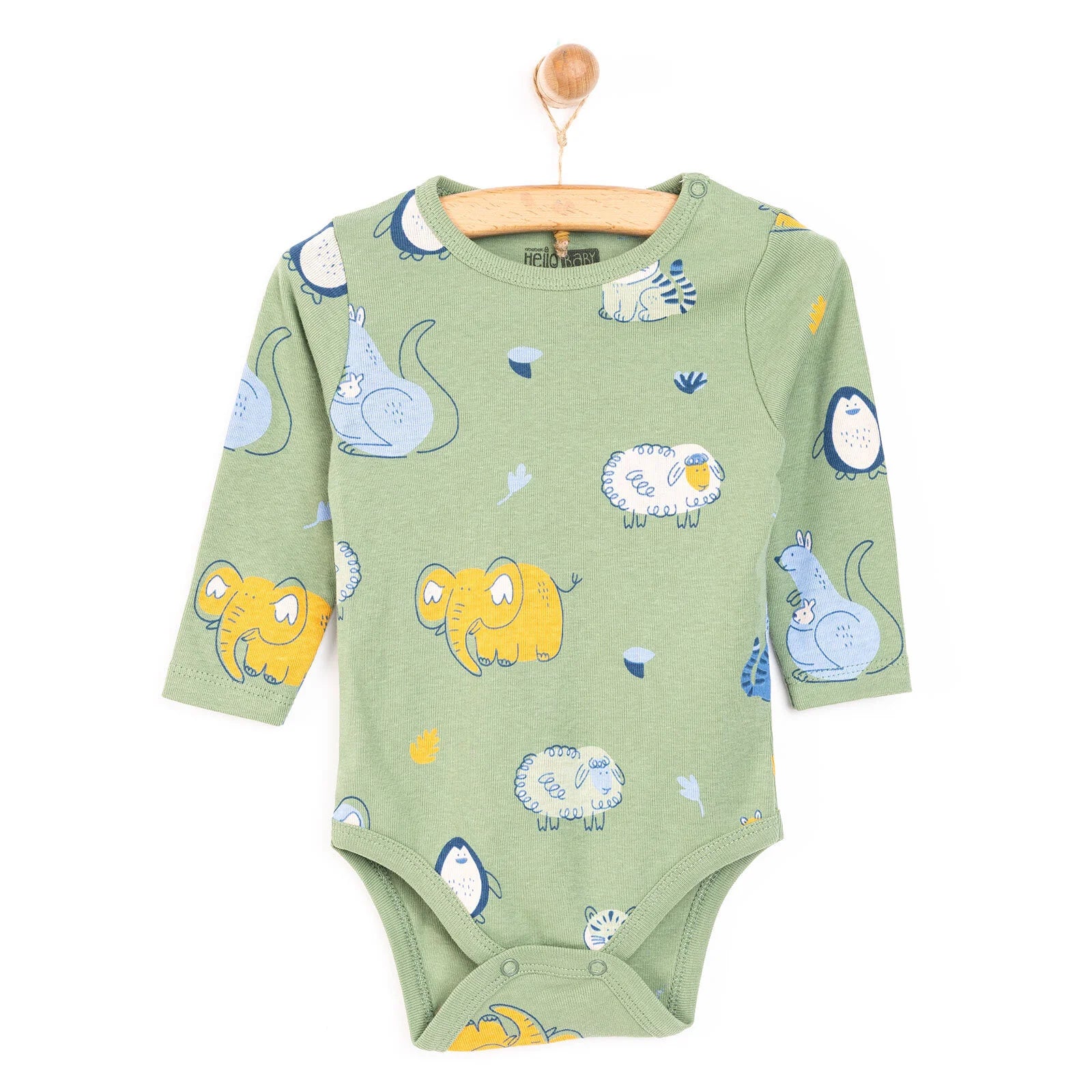 HelloBaby Baby Boy Long Sleeve Body - Green - ebebek - Black Friday