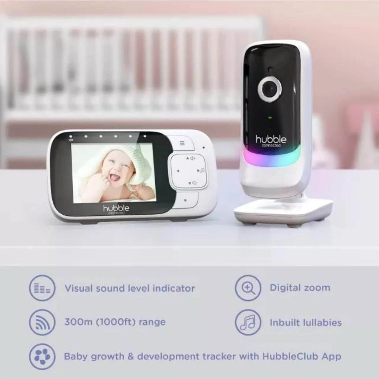 Hubble Nursery Pal Essentials 2.8" Video Baby Monitor White - ebebek - Black Friday