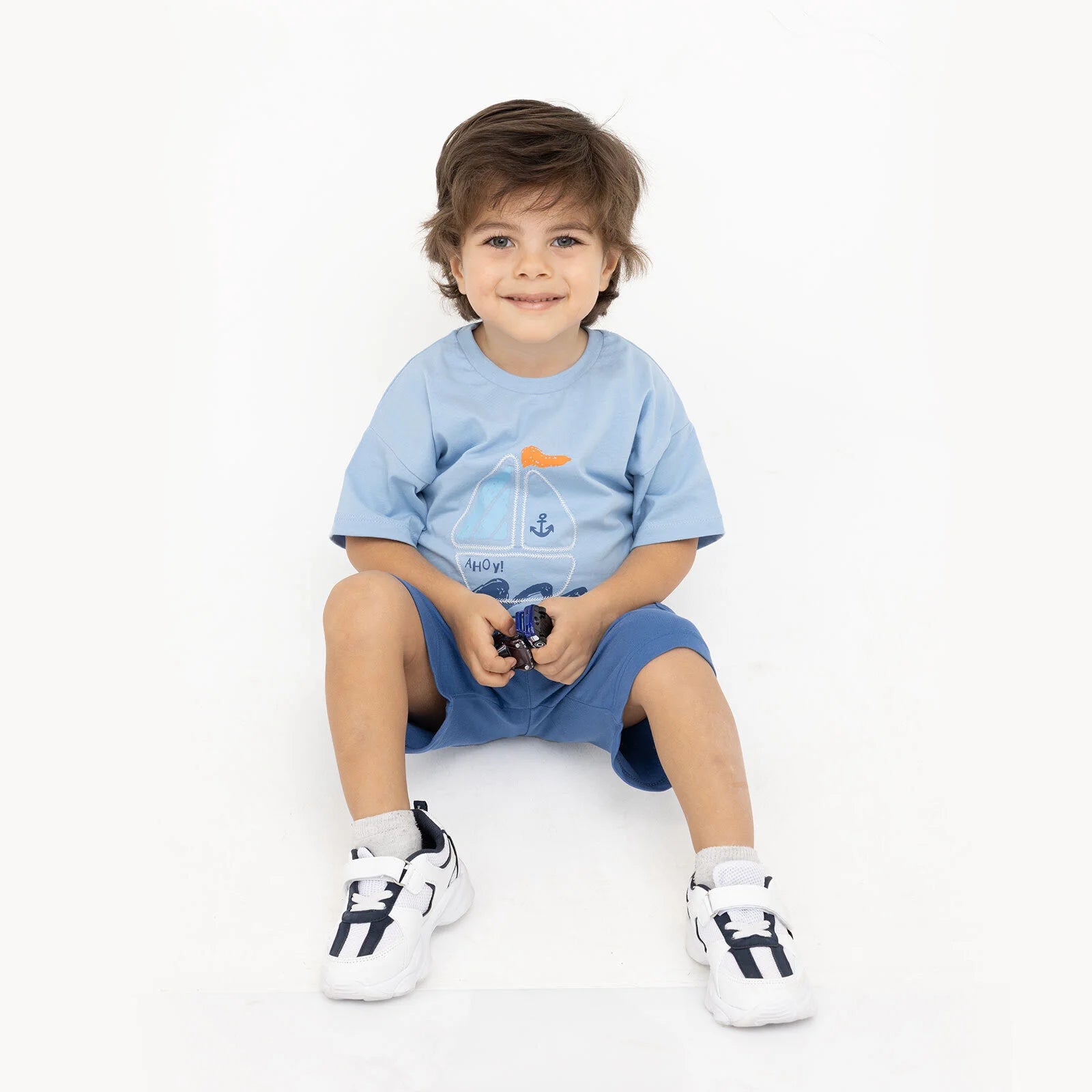 HelloBaby Little Sailor Boy Tshirt - Short - Blue - ebebek - Black Friday