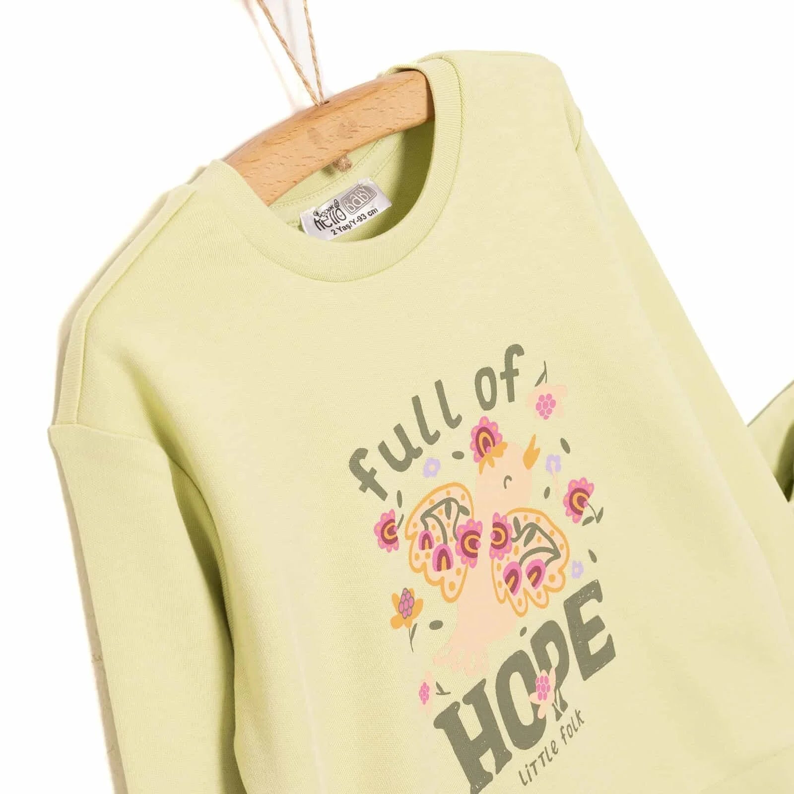 HelloBaby Basic Girl Bird Printed Jogging Set - Pistachio Green - ebebek - Black Friday