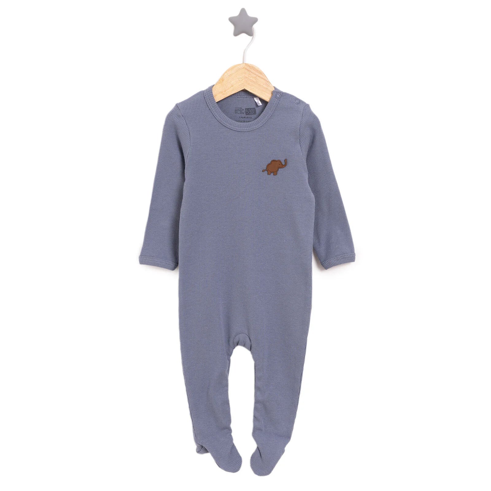 HelloBaby Newborn Boy Footed Jumpsuit - Blue - ebebek - Black Friday