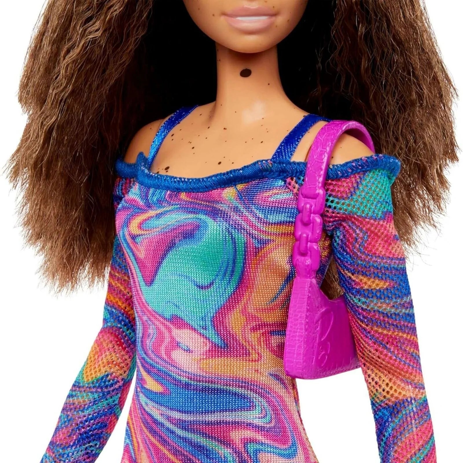 Barbie Fashionista Doll with Rainbow Marble Printed Dress - ebebek - Black Friday