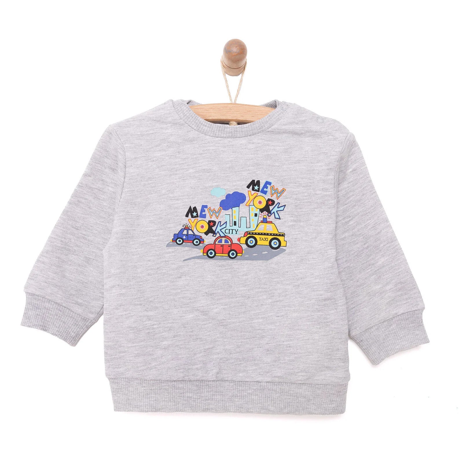 HelloBaby Baby Boy Sweatshirt - Grey Melange - ebebek - Black Friday