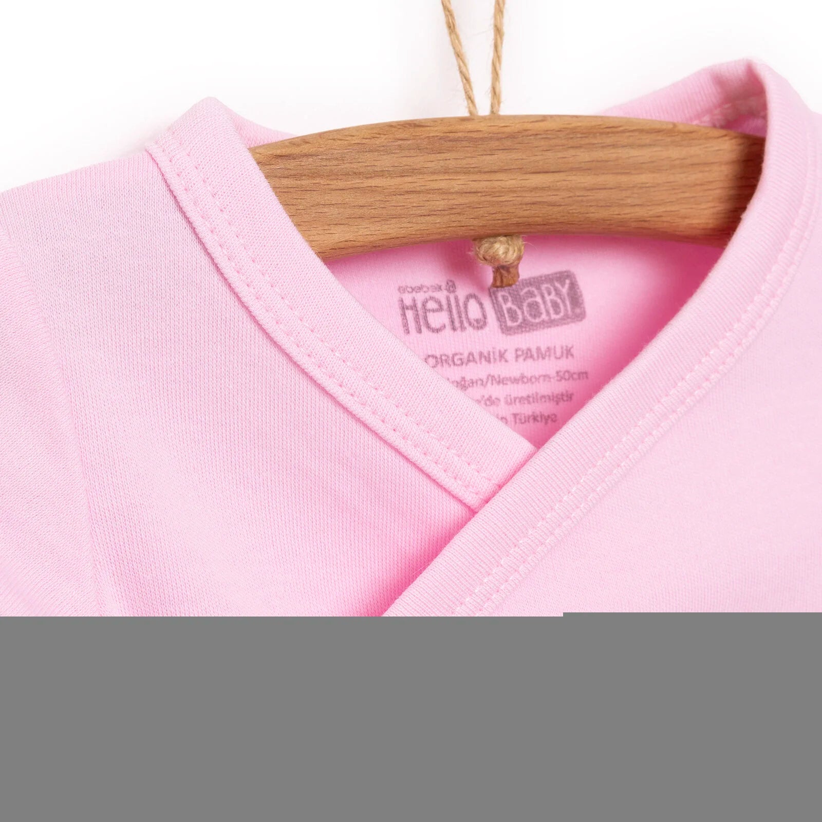 HelloBaby Newborn Organic Wrapover Top - Hat - Footed Set - Pink - ebebek - Black Friday