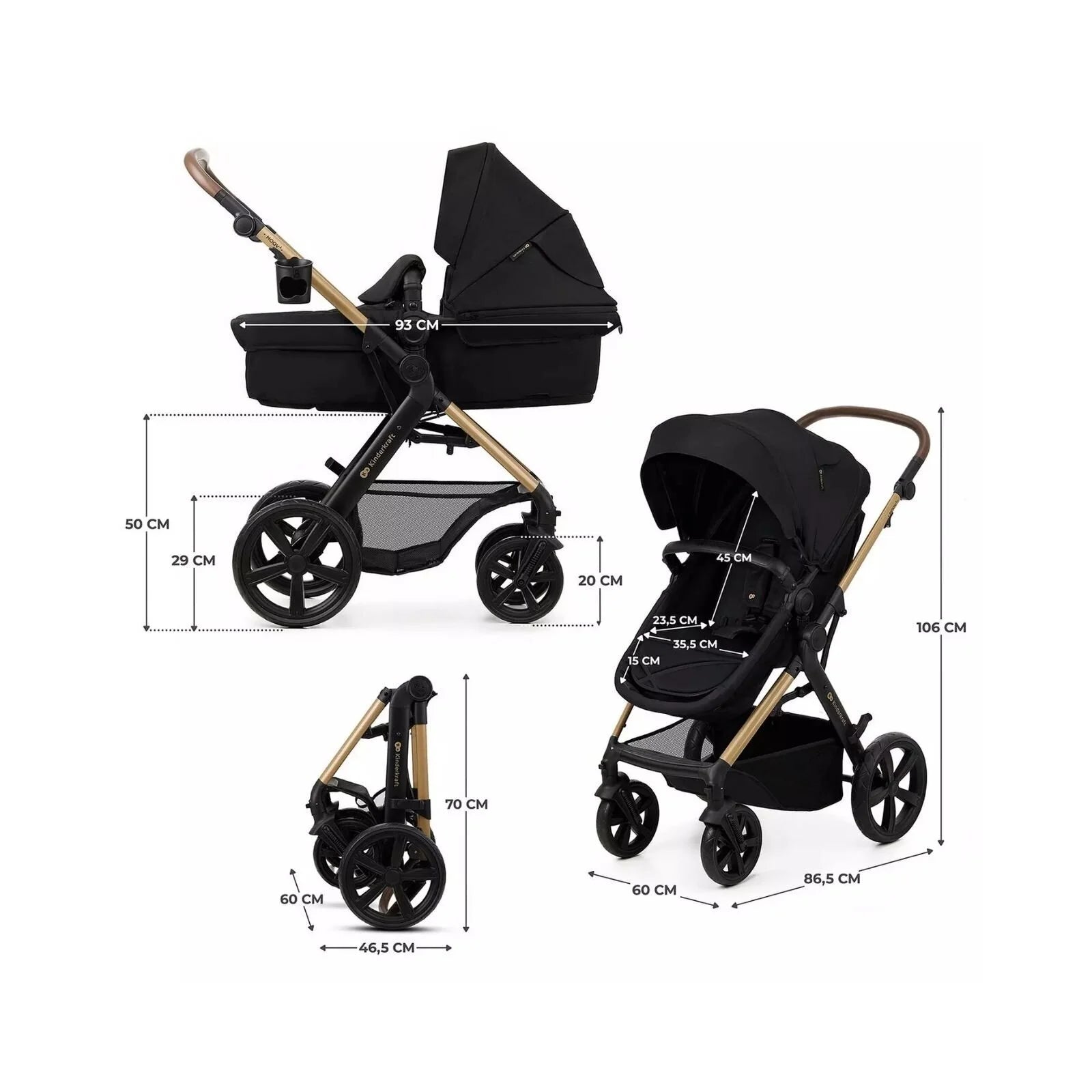 Kinderkraft Moov 2 3 - in - 1 Travel System - Black - ebebek - Black Friday