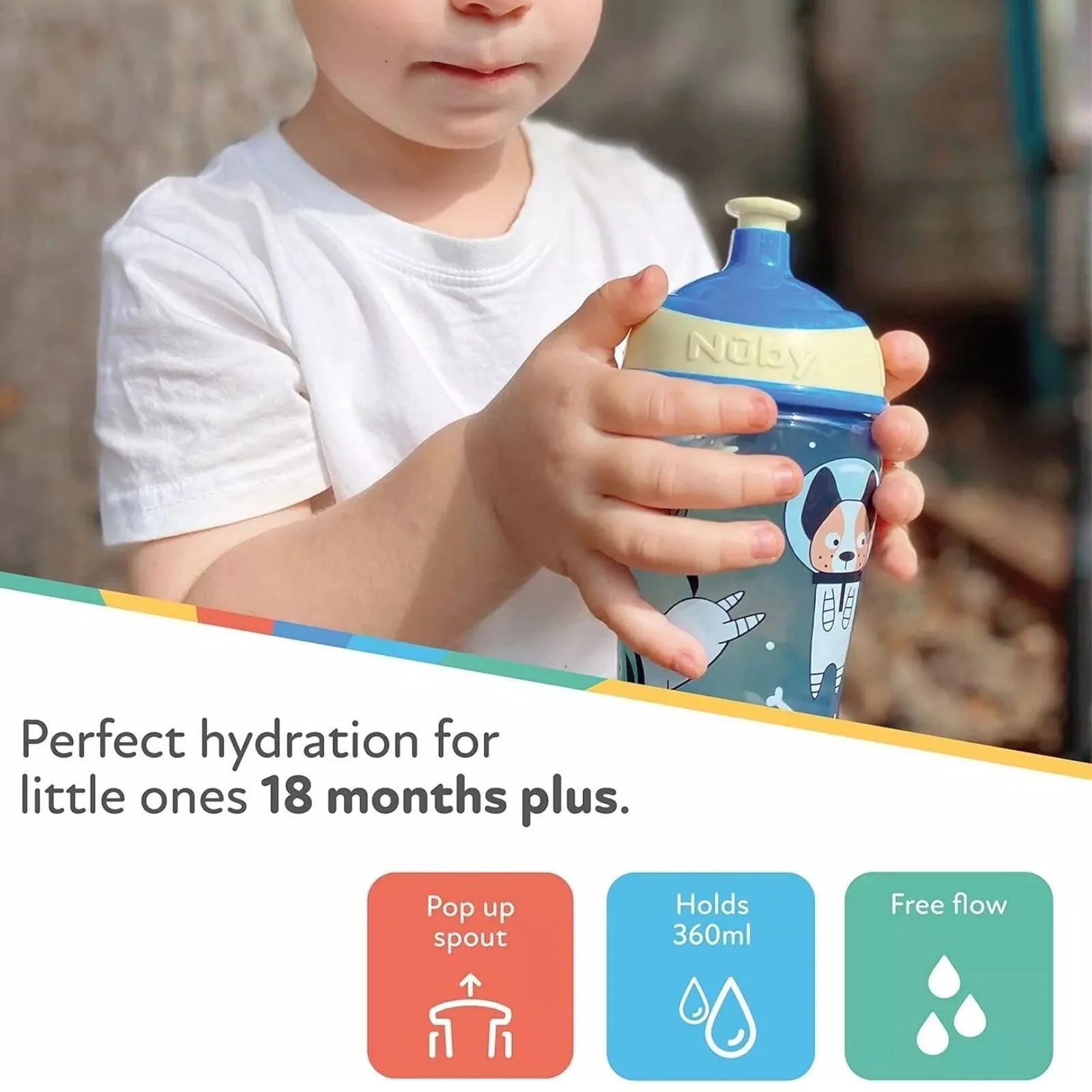 Nuby Super Slurp Water Bottle Pack of 1 360ml - ebebek - Black Friday