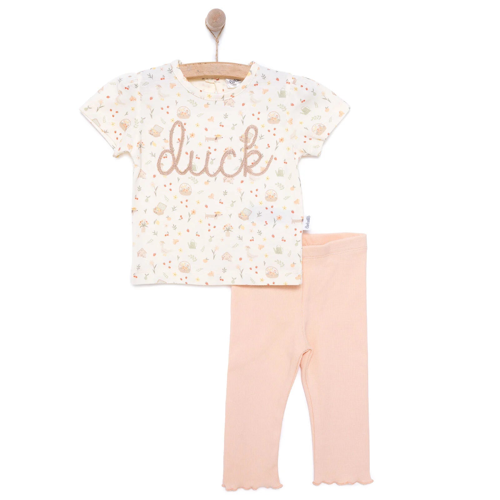 Bebetto Cute Duck Girl Tshirt - Bottom - Salmon - ebebek - Black Friday
