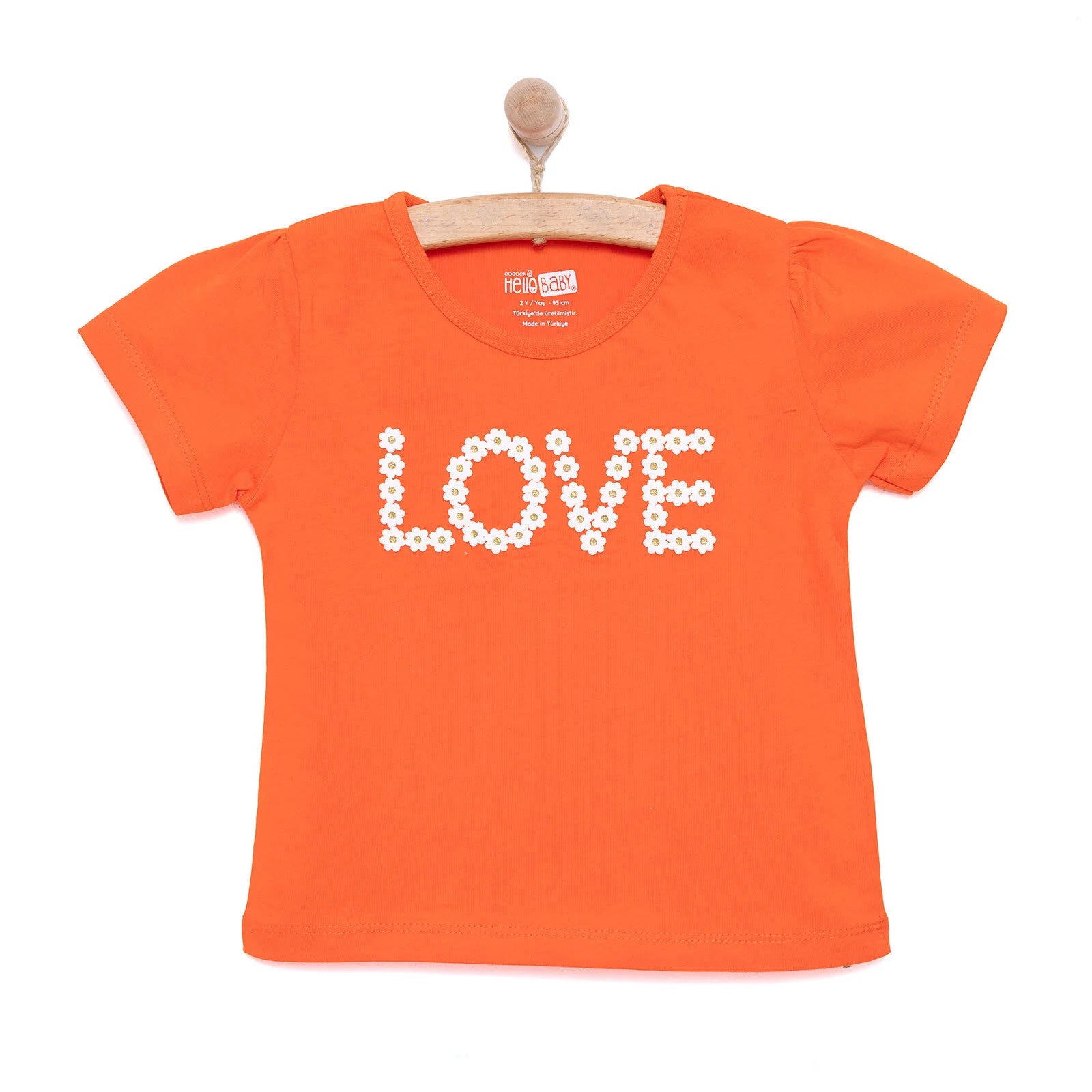 HelloBaby Basic Girl Daisy Patterned T-shirt - Coral - ebebek - Black Friday