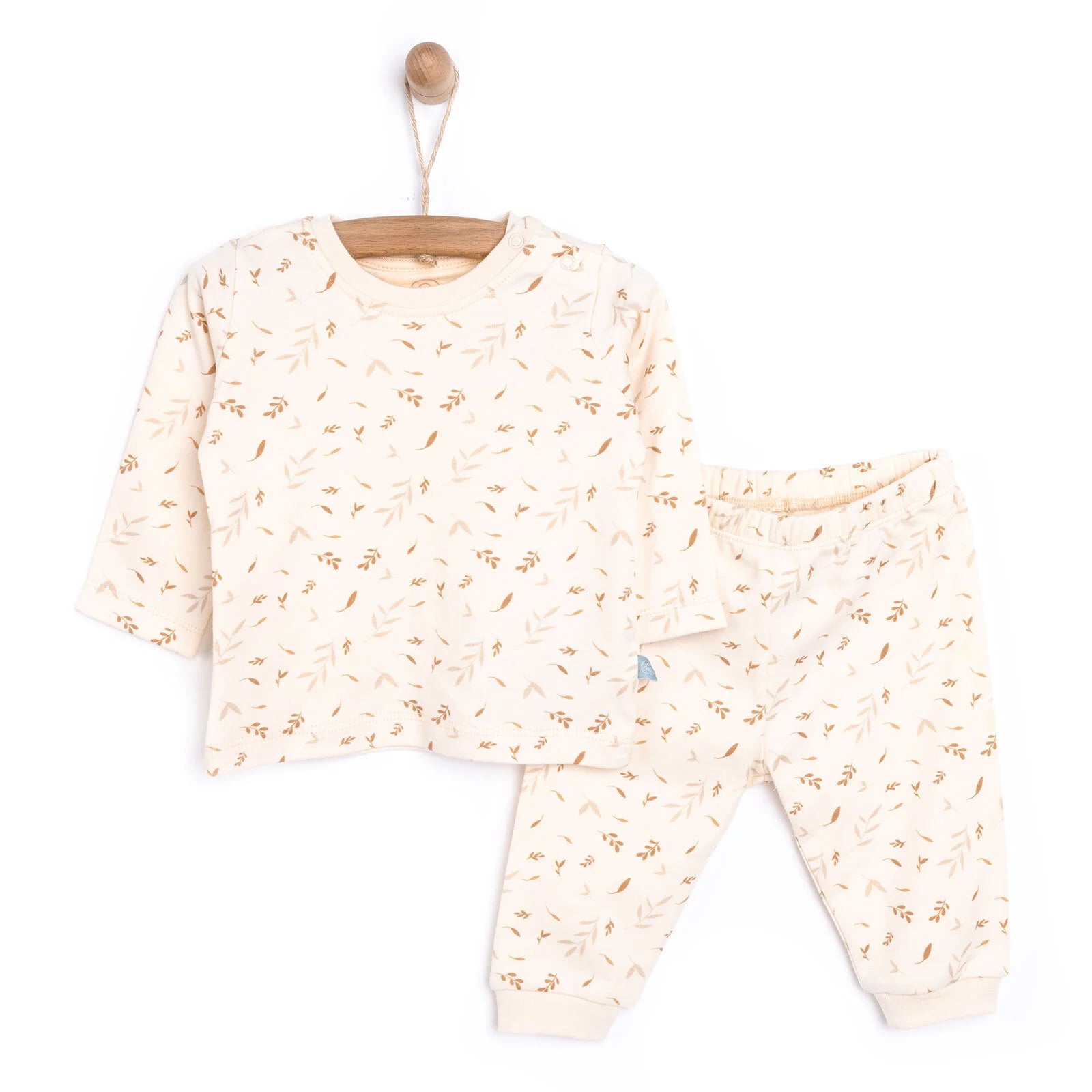 Pambuliq Girl Long Sleeve Pyjamas Set - Beige - ebebek - Black Friday