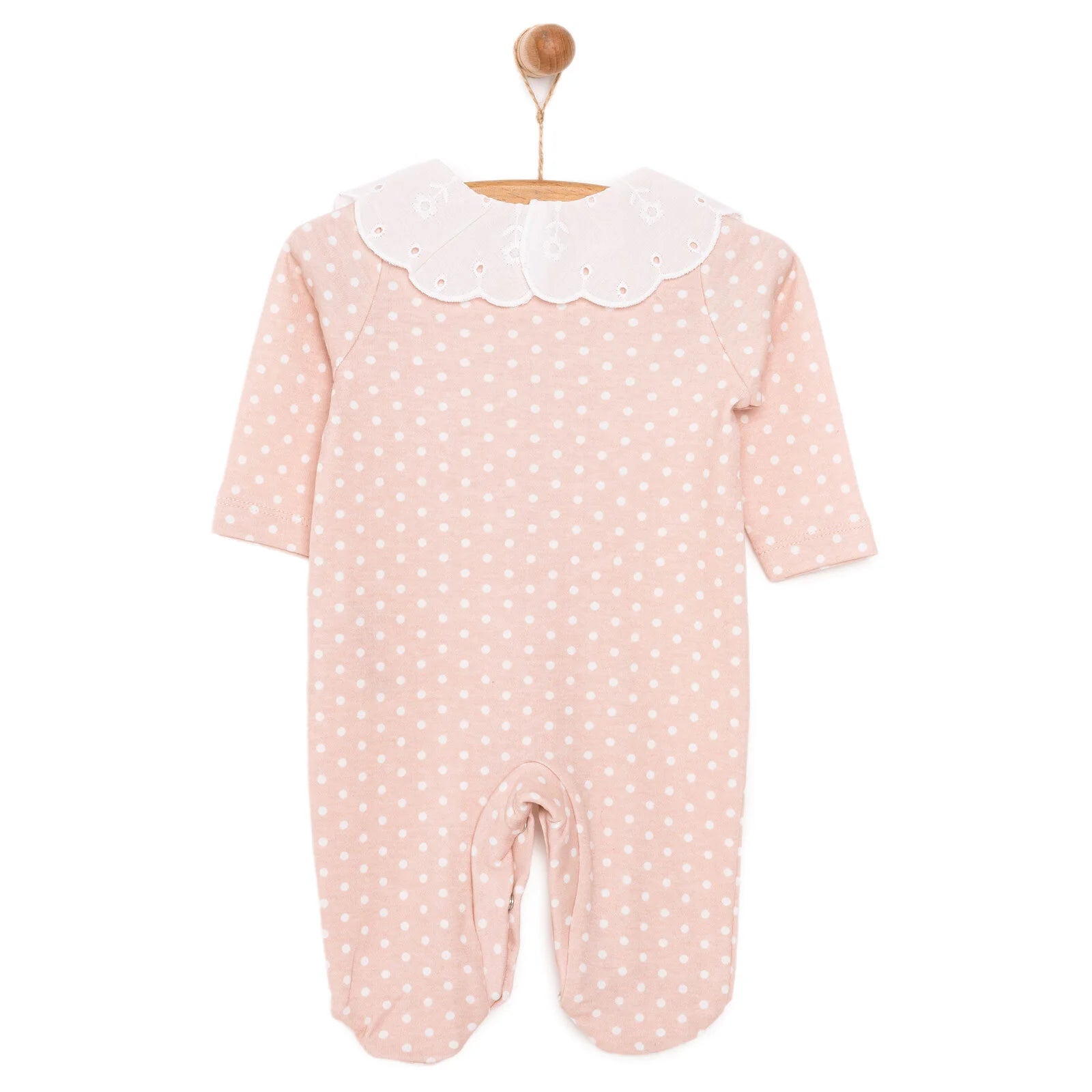 HelloBaby Newborn Girl Footed Jumpsuit - Salmon - ebebek - Black Friday