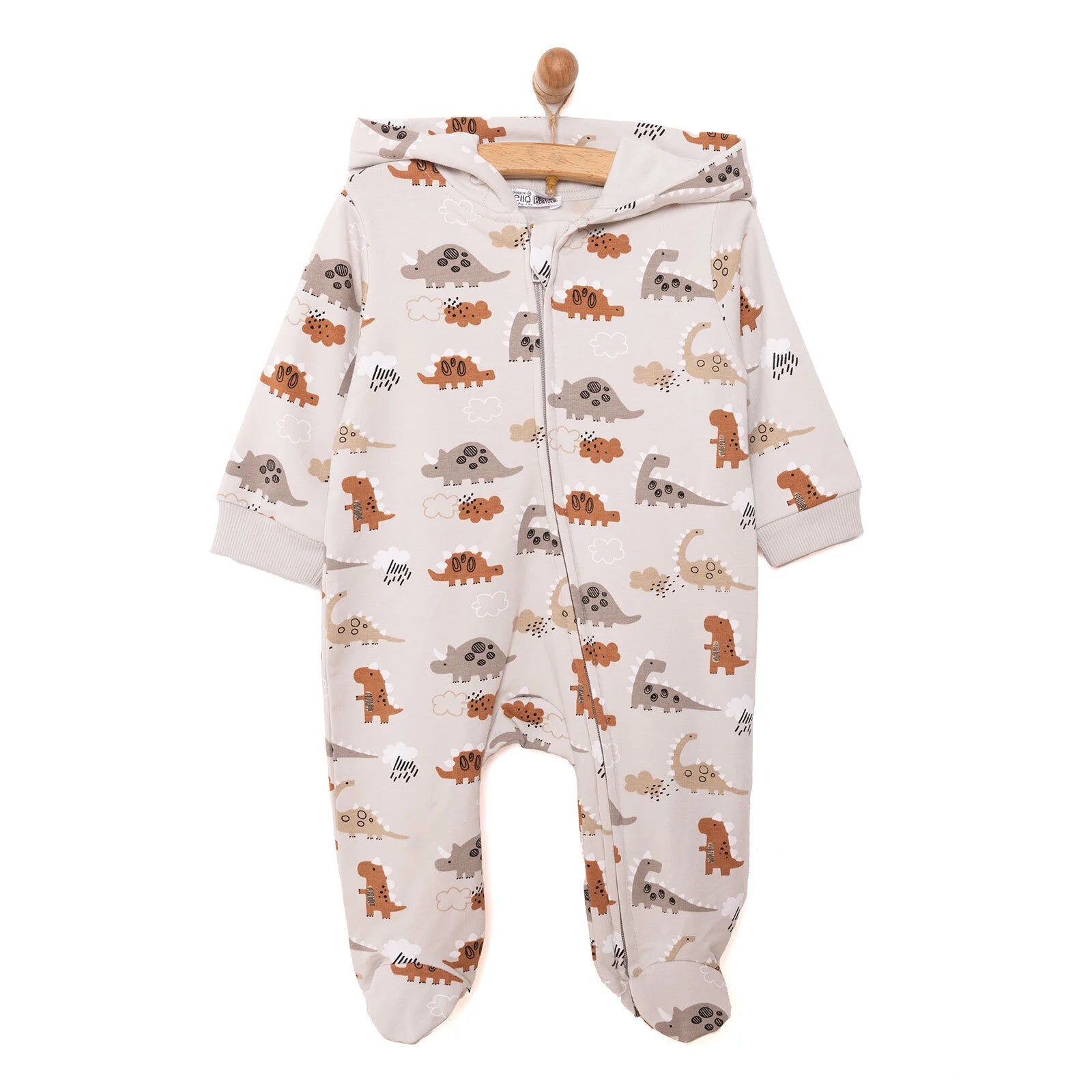 HelloBaby Newborn Hooded Jumpsuit - Grey - ebebek - Black Friday