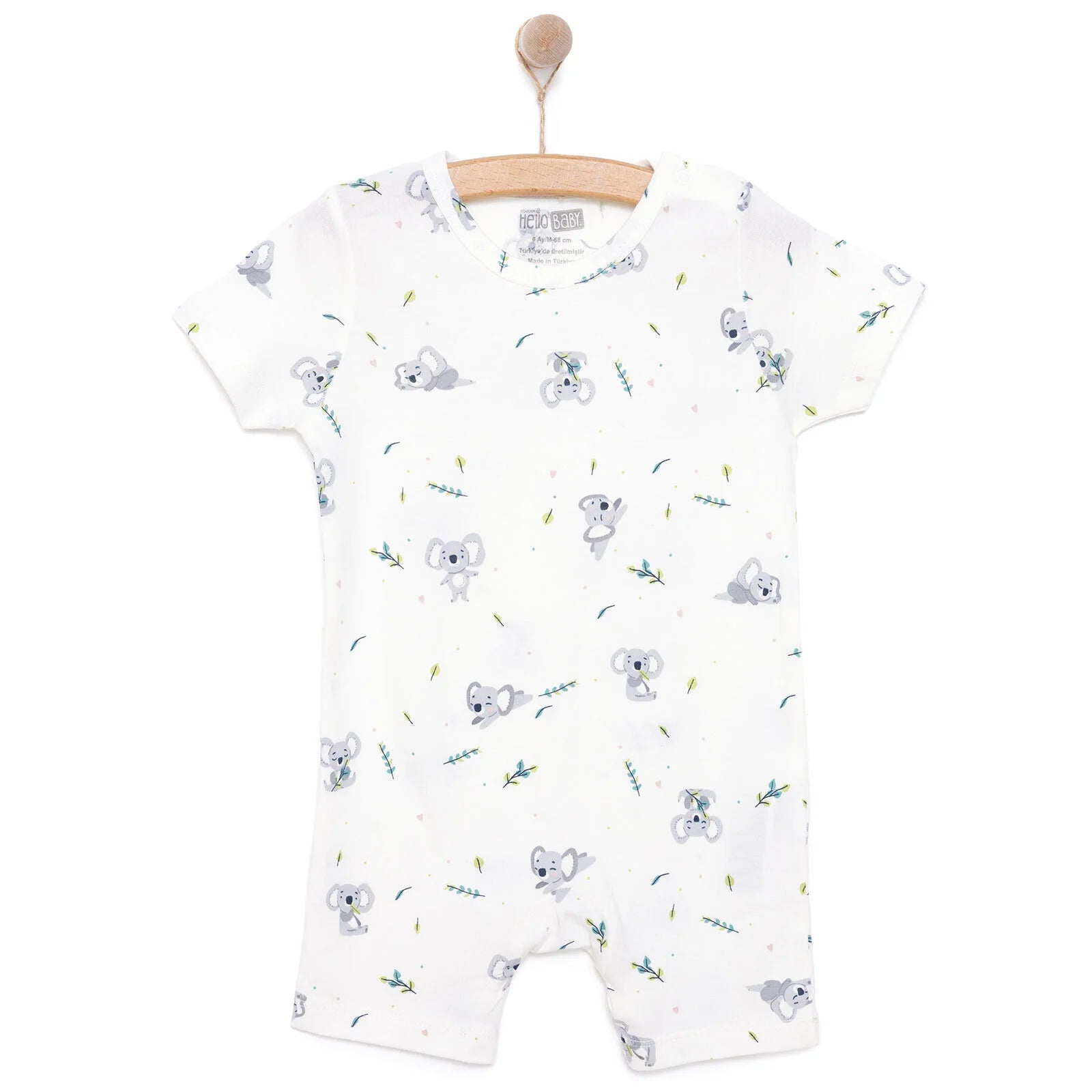 HelloBaby Newborn Boy Short Overalls - Ecru - ebebek - Black Friday