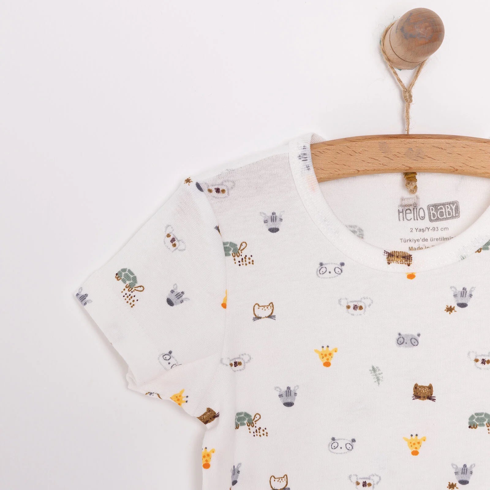 HelloBaby Unisex Baby Short Sleeve Bodysuit 2 pcs - Ecru - ebebek - Black Friday