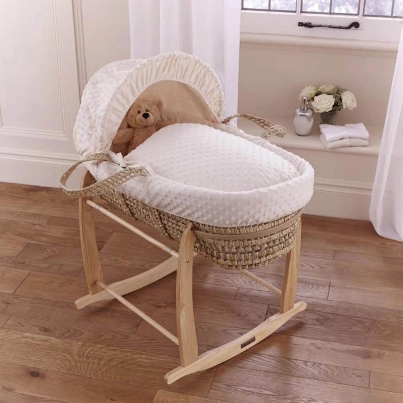 Clair de Lune Cream Dimple Palm Moses Basket - Cream - ebebek - Black Friday