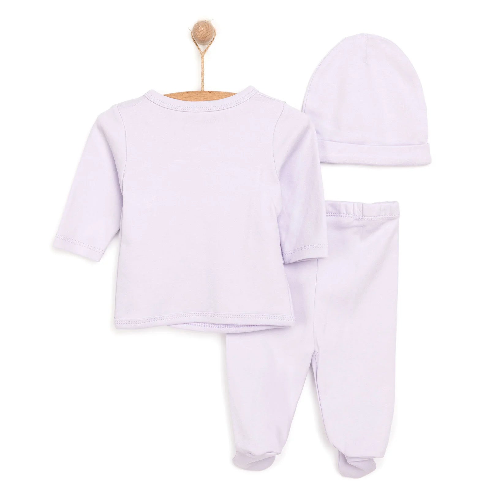 HelloBaby Newborn Organic Wrapover Top - Hat - Purple - ebebek - Black Friday