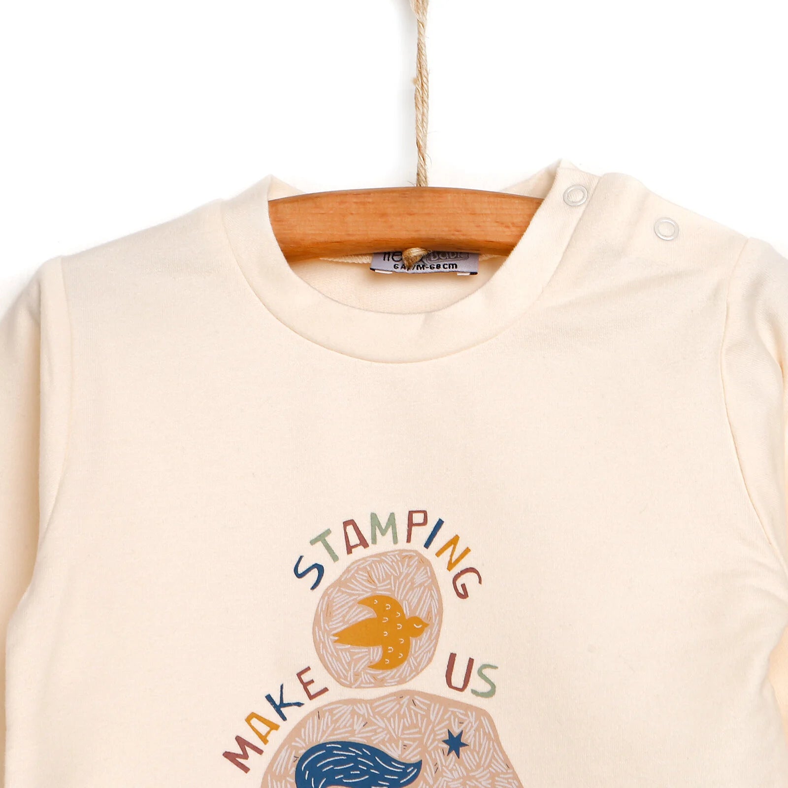 HelloBaby Basic Printed Baby Tracksuit - Ecru - ebebek - Black Friday