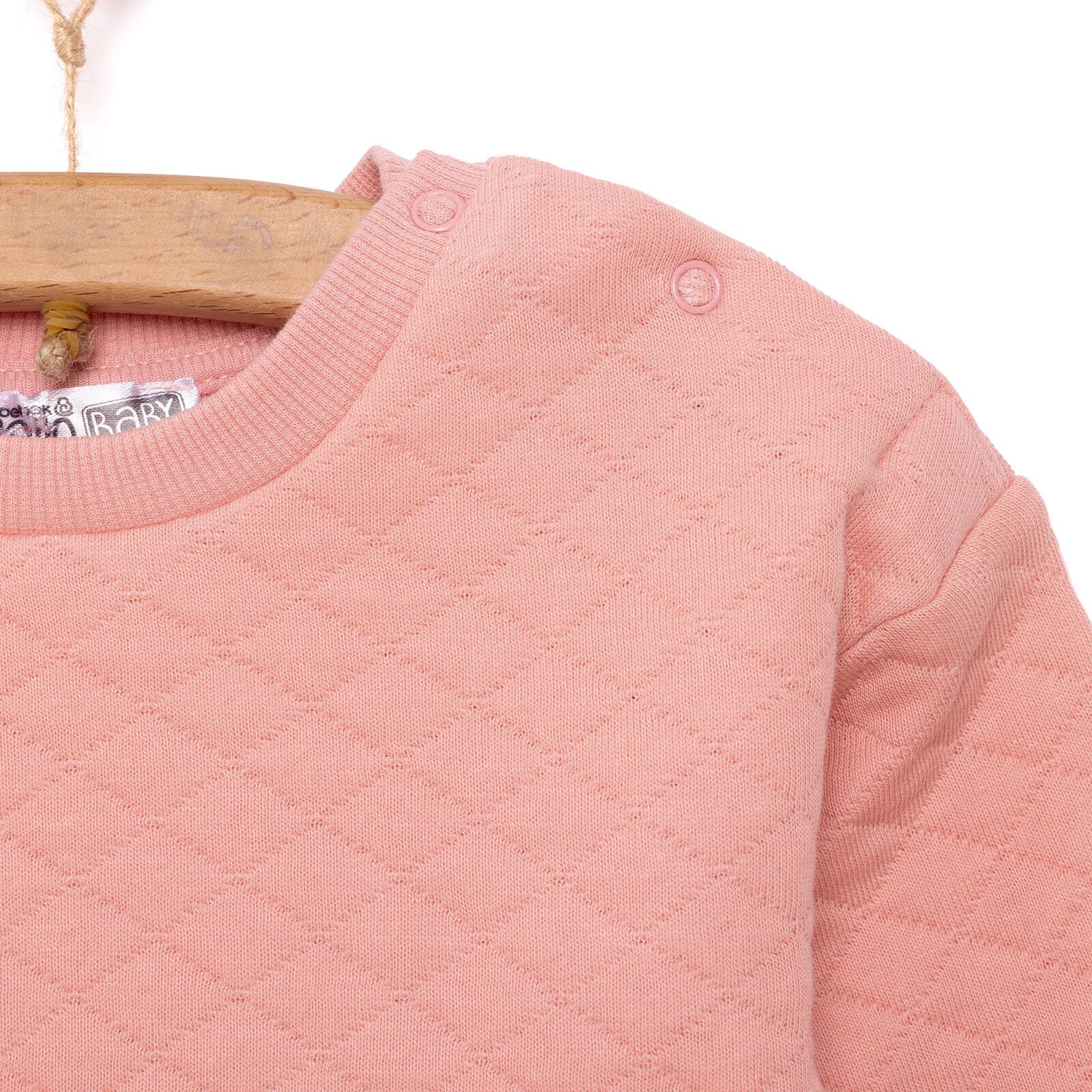 HelloBaby Newborn Quilted Sweatshirt - Footed Bottom - Dark Pink - ebebek - Black Friday