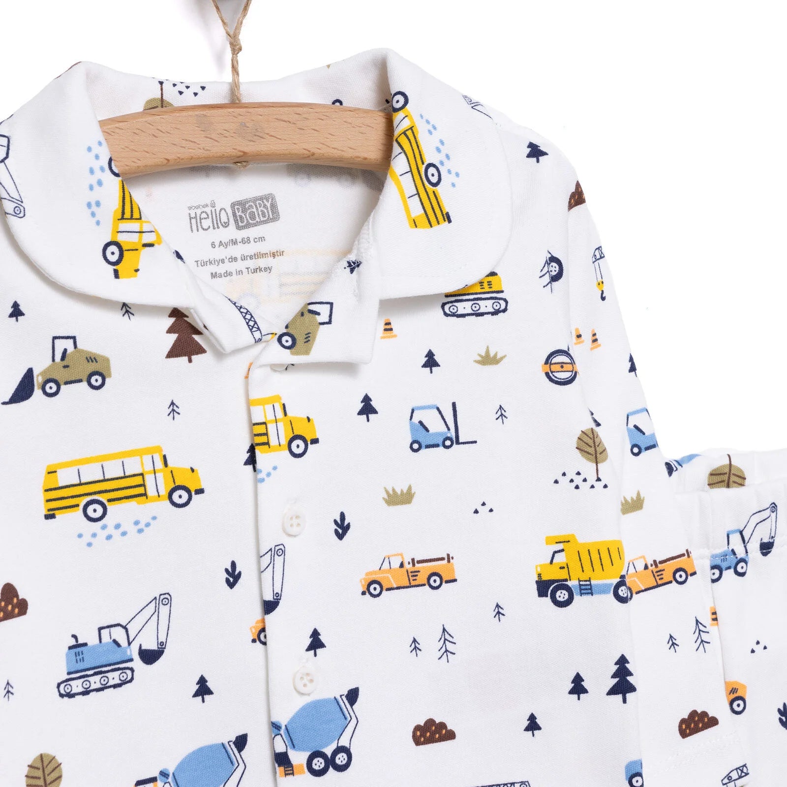 HelloBaby Boy Long Sleeve Pyjamas Set - White - ebebek - Black Friday