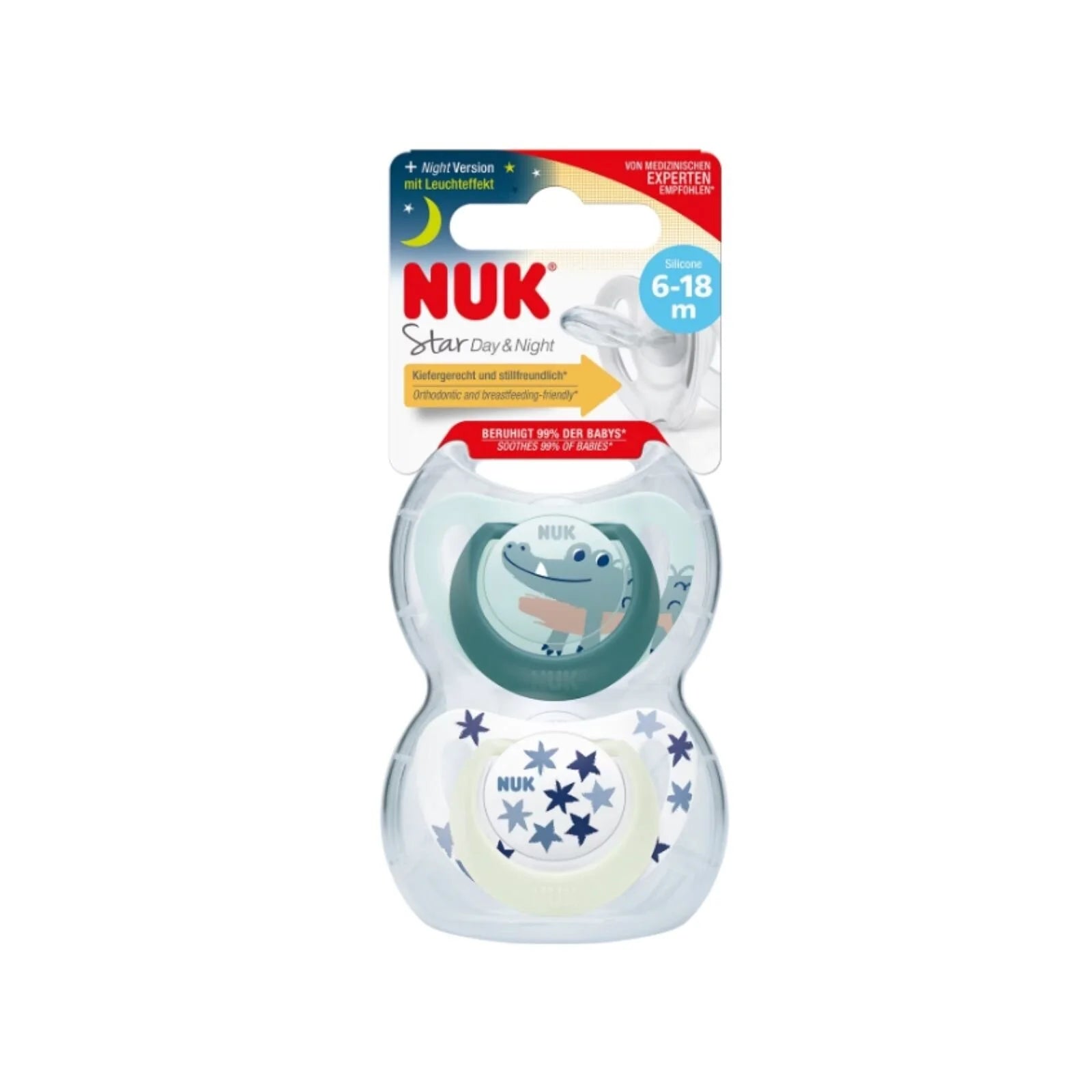 NUK Star Day & Night Soother 6 - 18 months Pack of 2 - Blue - ebebek - Black Friday