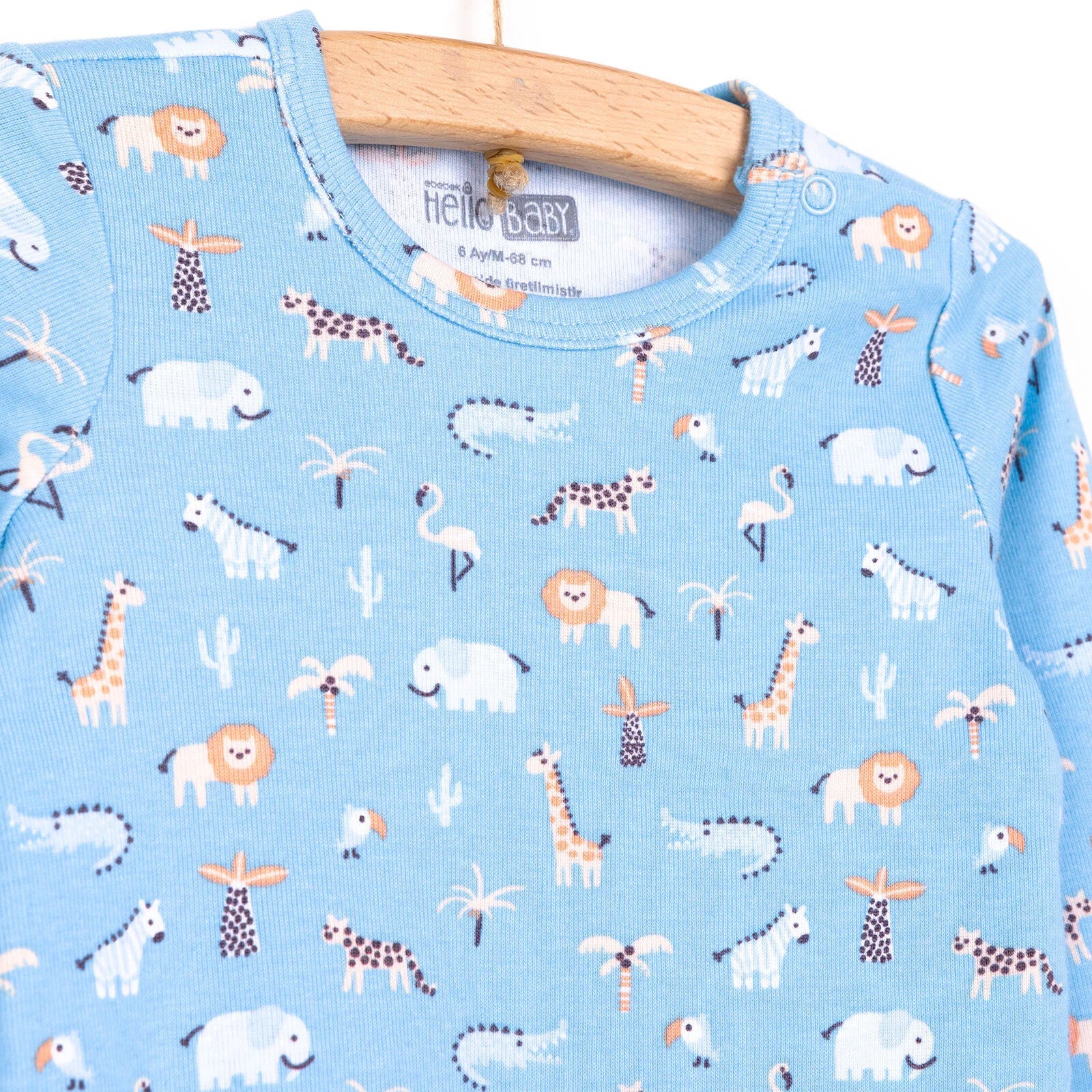 HelloBaby Baby Boy Long Sleeve Body - Light Blue - ebebek - Black Friday