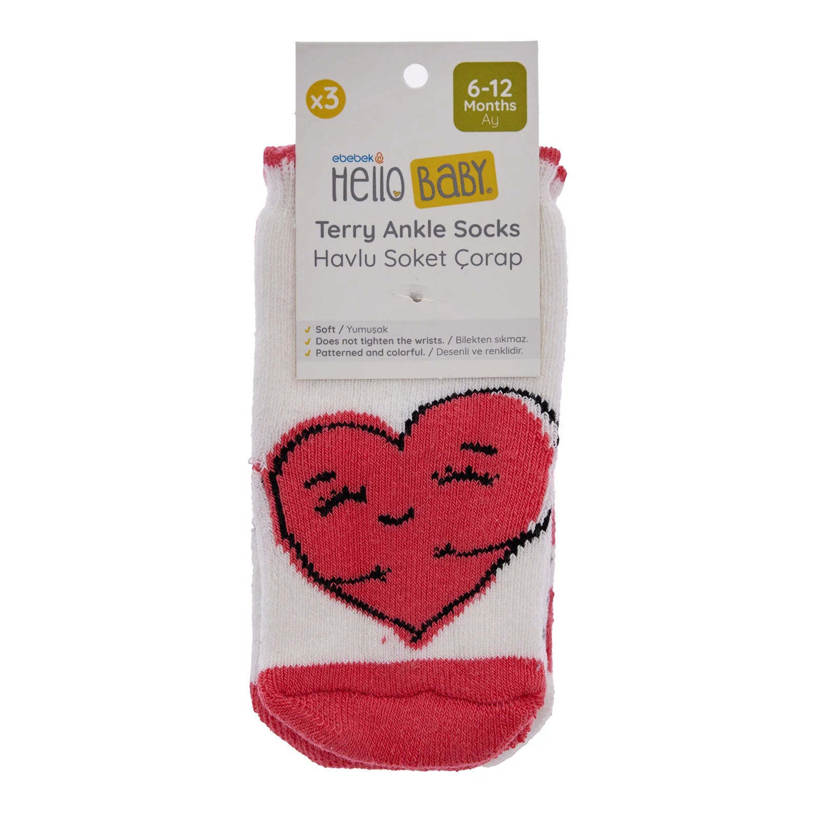 HelloBaby Baby Girl Chenille Socks 3 Pcs - Pink - ebebek - Black Friday