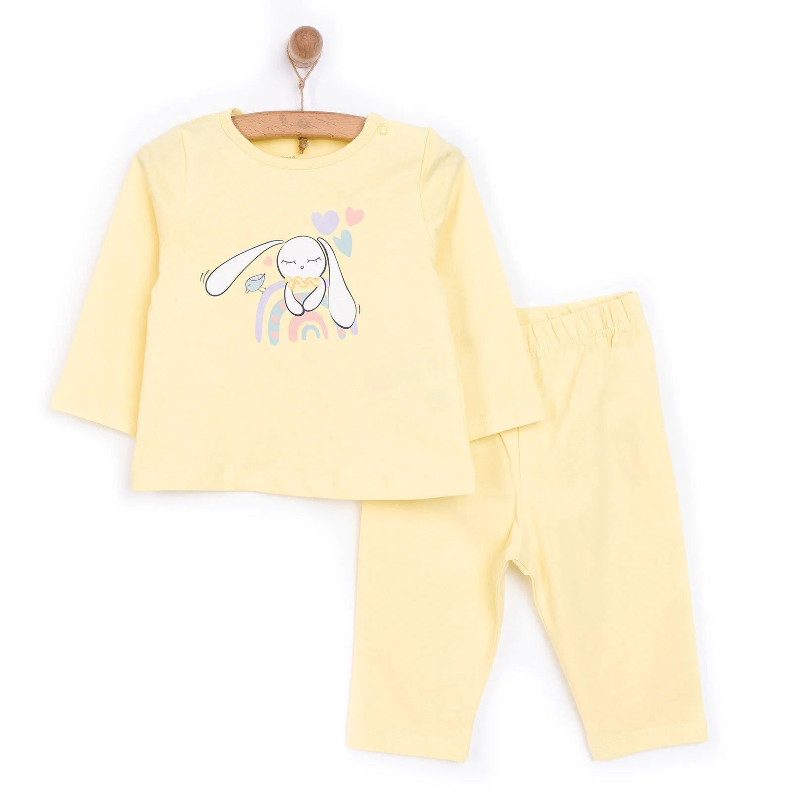 HelloBaby Girl Long Sleeve Pyjamas Set - Yellow - ebebek - Black Friday