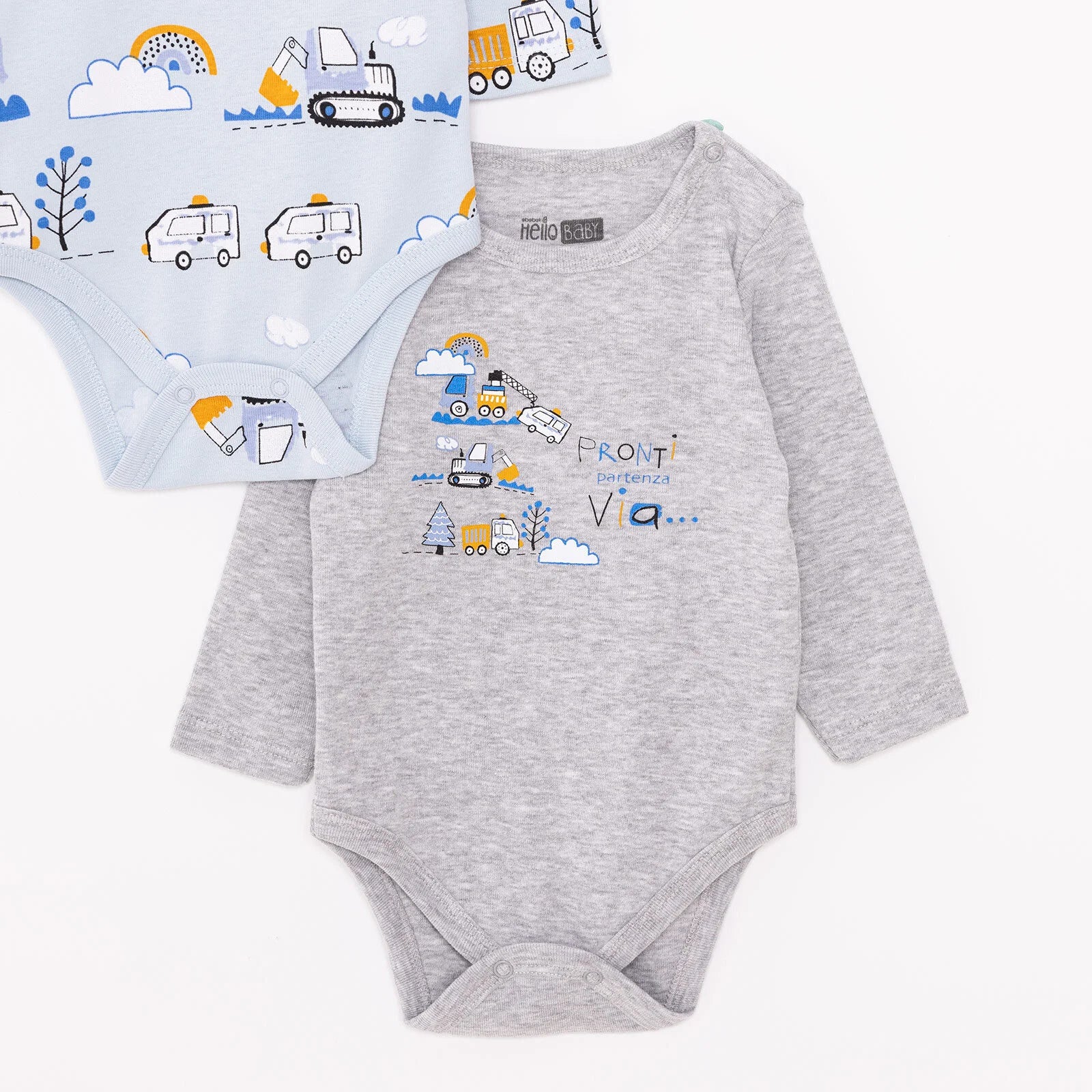 HelloBaby Boy 2 - Pack Long Sleeve Bodysuit - Blue - ebebek - Black Friday