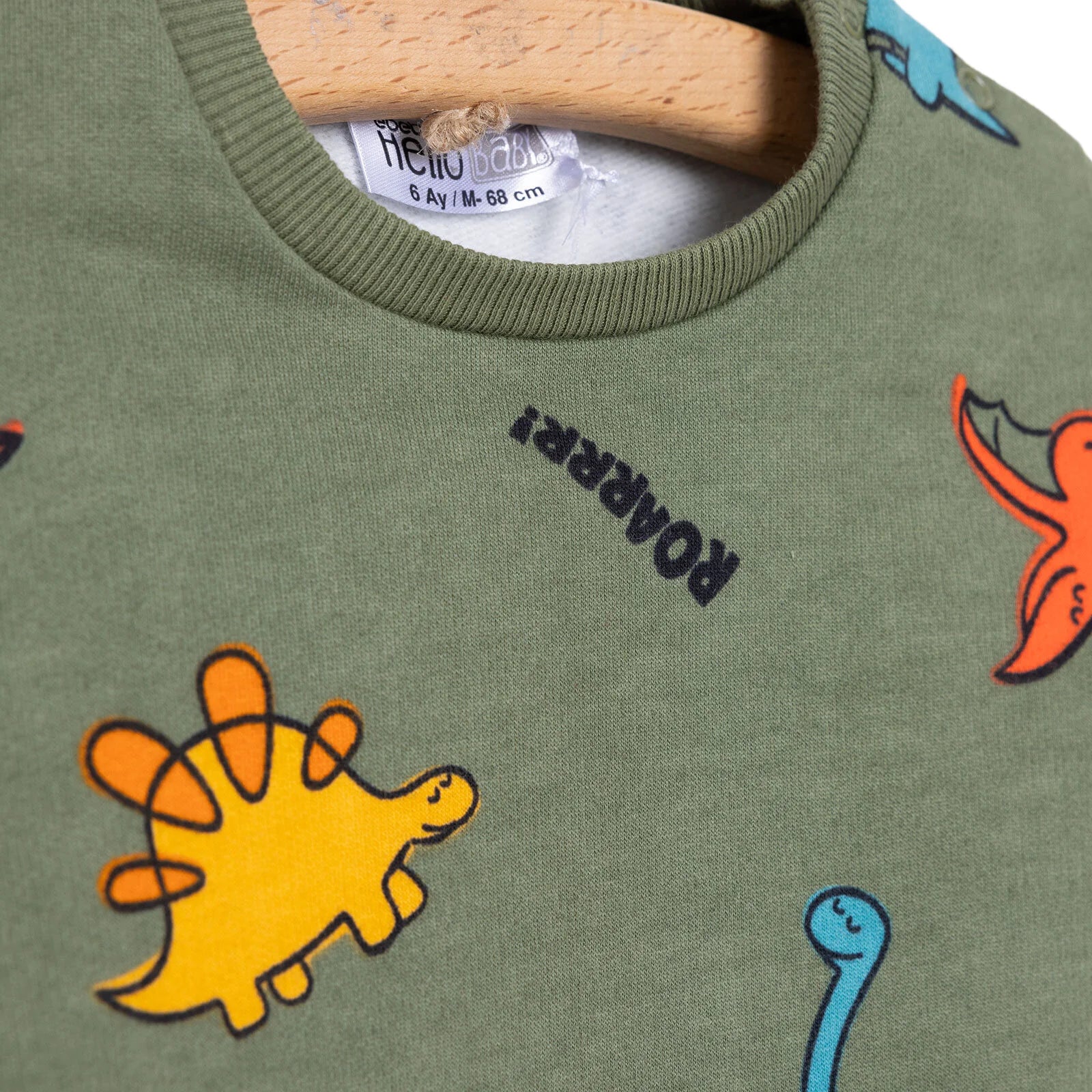 HelloBaby Basic Low Raised Dinosaur Printed Sweatshirt - Printed - ebebek - Black Friday