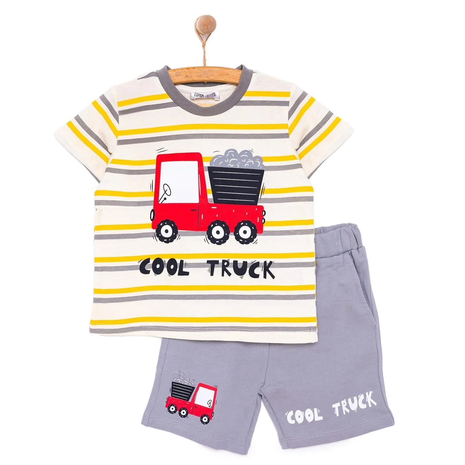 HelloBaby Cars&Roads Truck Printed Boy Tshirt - Anthracite - ebebek - Black Friday