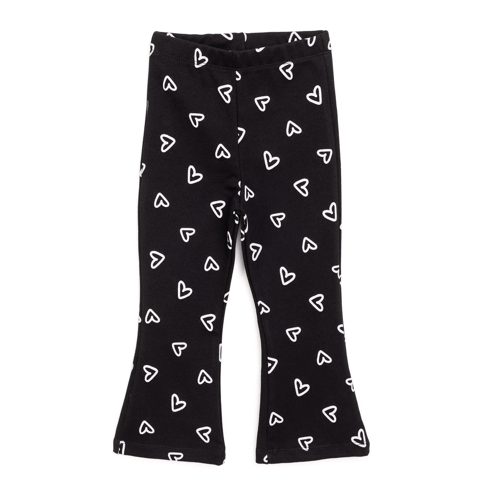 HelloBaby Basic Girl Heart Patterns Flare Leggings - Black - ebebek - Black Friday