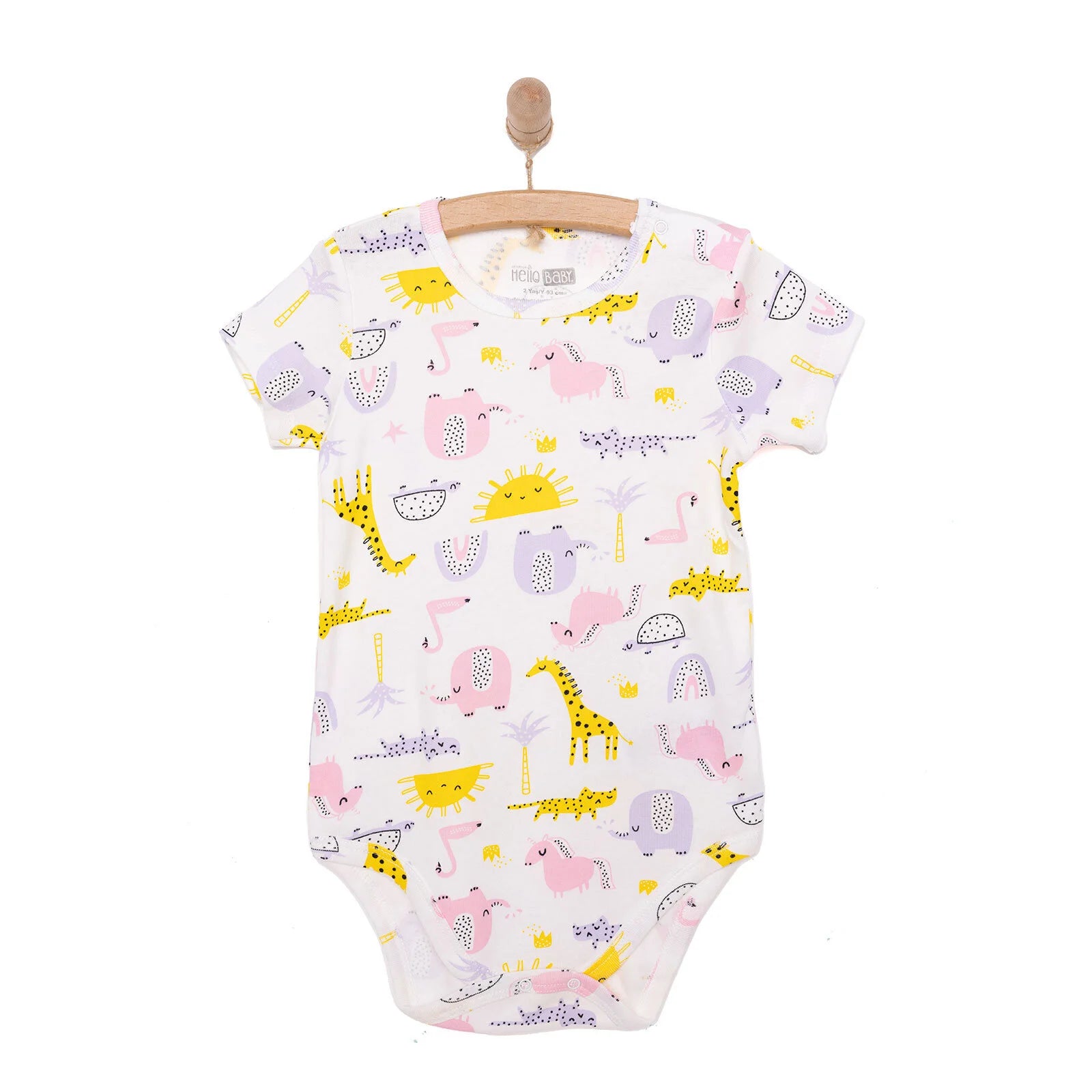 HelloBaby Girl Short Sleeve Bodysuit - Ecru - ebebek - Black Friday