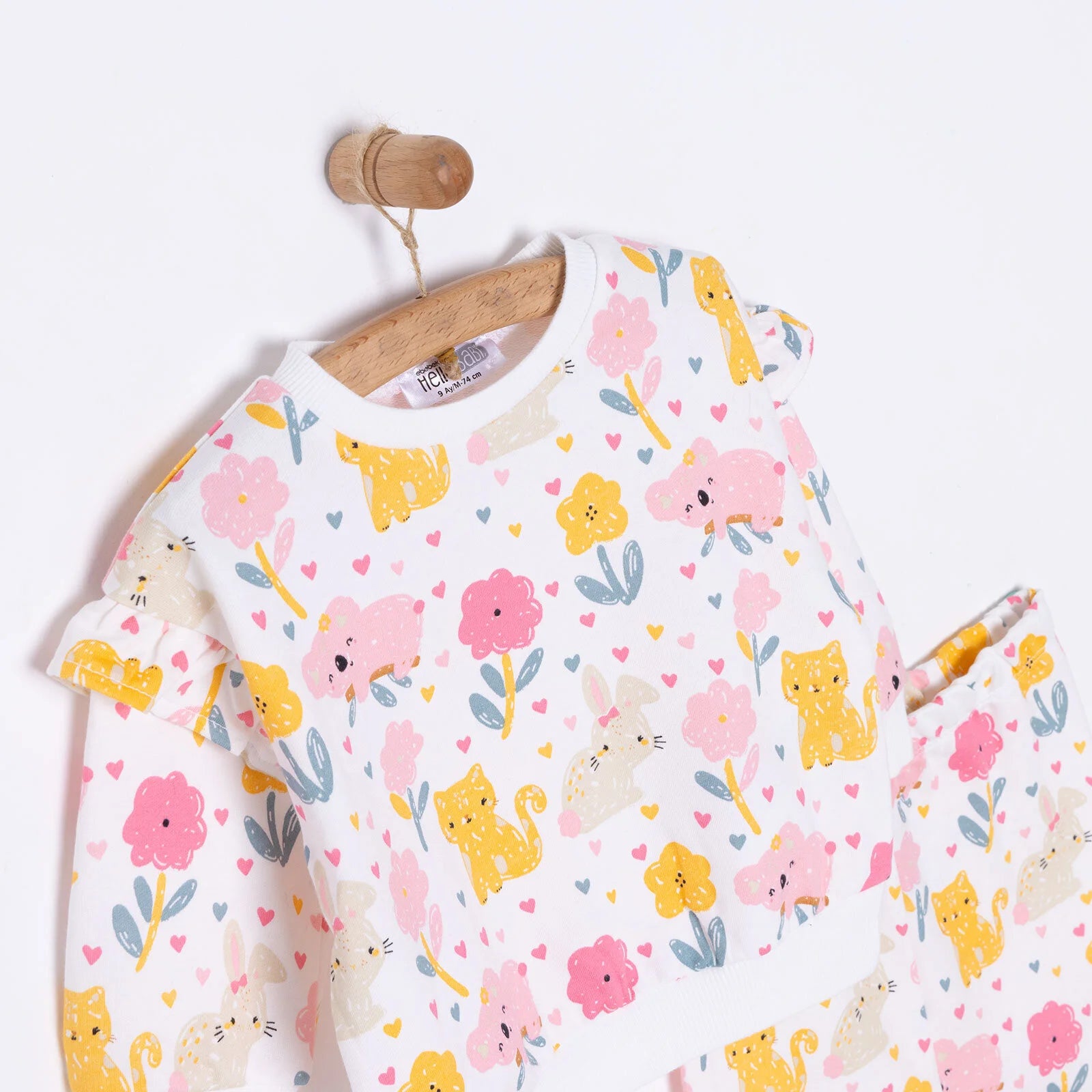 HelloBaby Happy Animals Girl Jogging Set - Ecru - ebebek - Black Friday