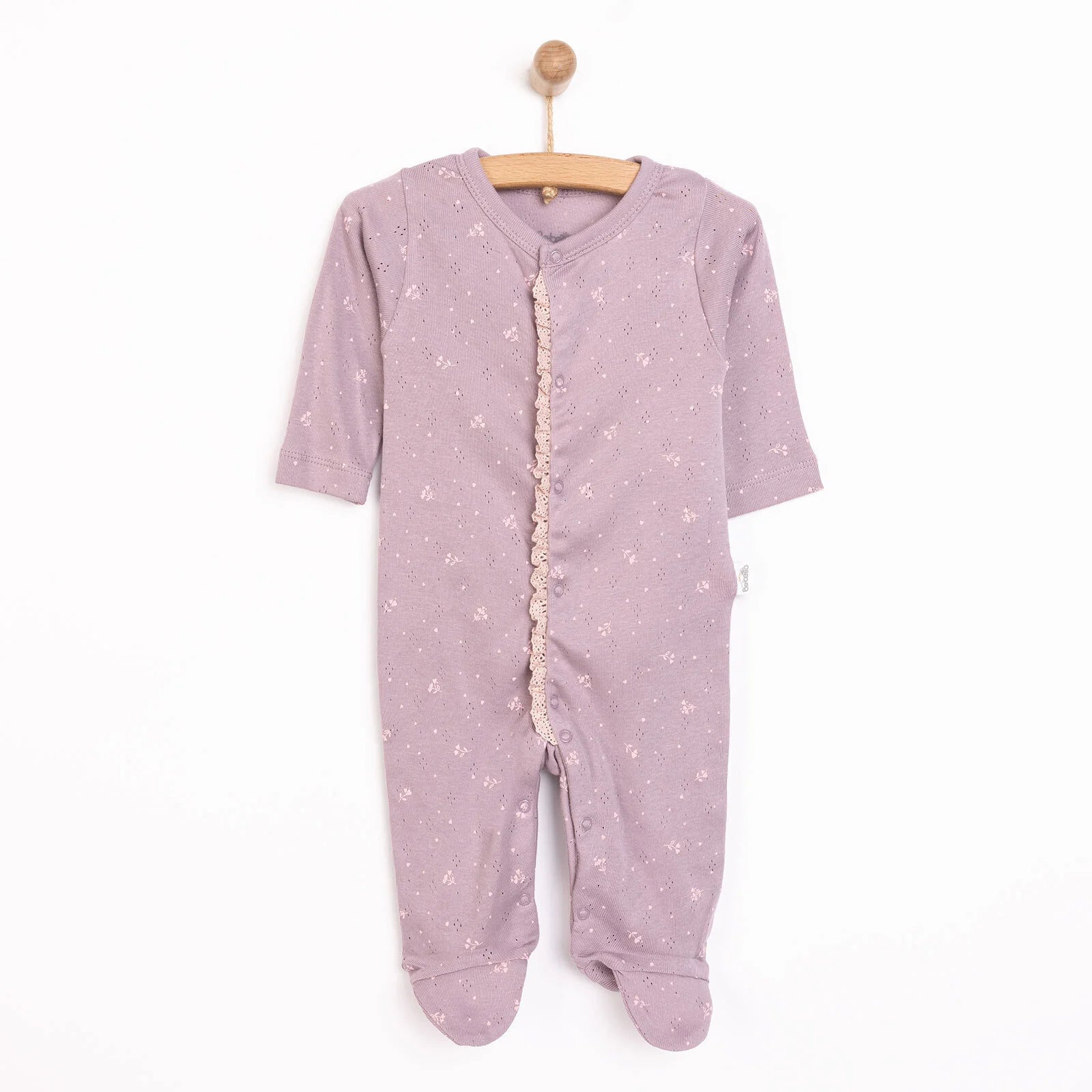 Bebetto Newborn Nature Footed Jumpsuit - Purple - ebebek - Black Friday
